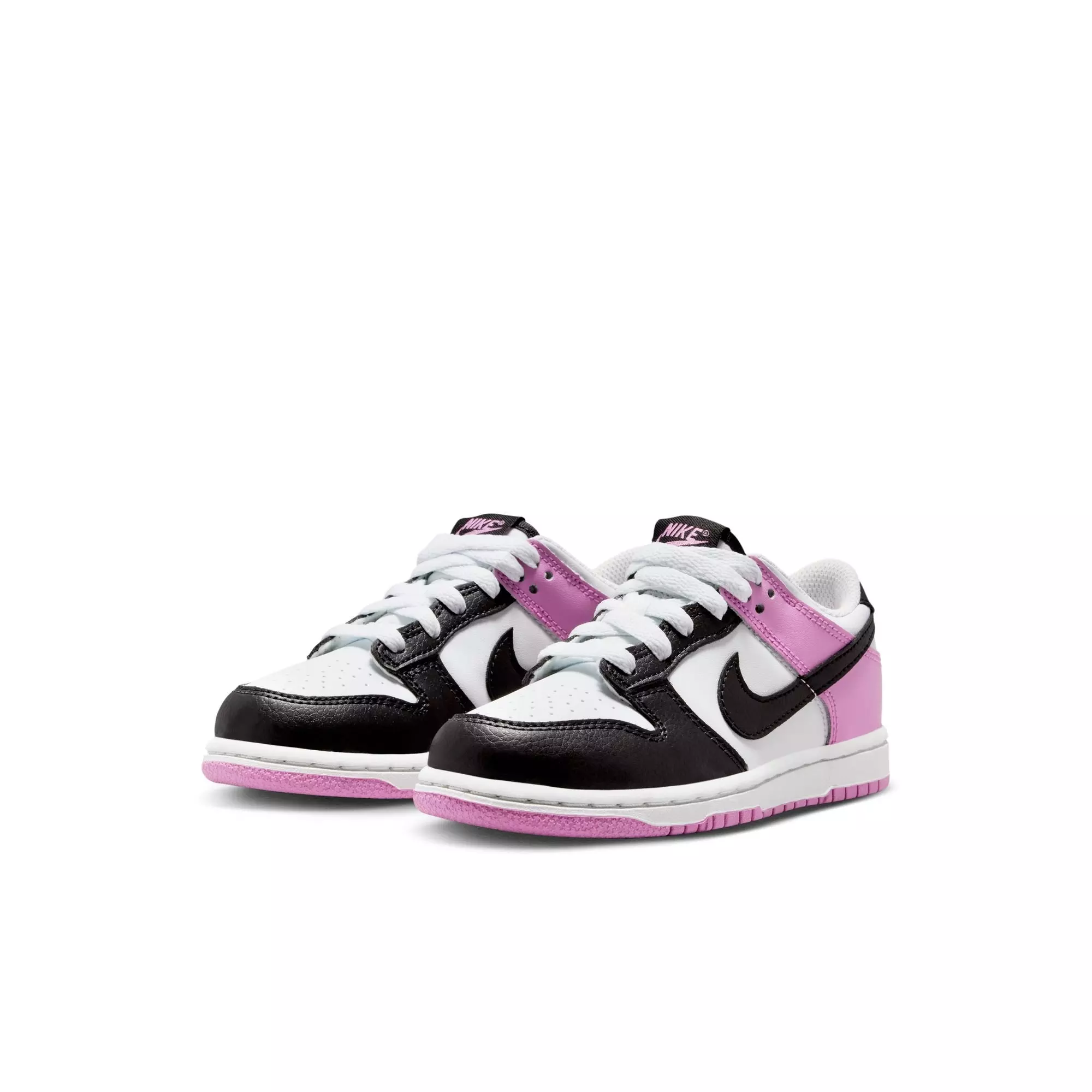 Nike Dunk Low "Off White/Black/Lt Magenta" Preschool Girls' Shoe - BLACK/PURPLE