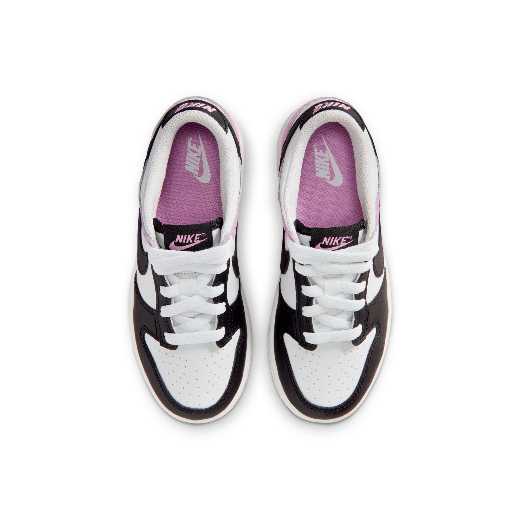 Nike Dunk Low "Off White/Black/Lt Magenta" Preschool Girls' Shoe - BLACK/PURPLE Thumbnail View 6