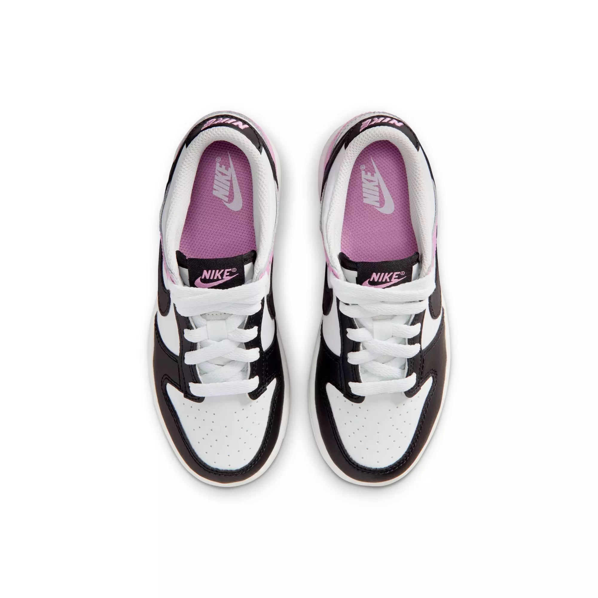 Nike Dunk Low "Off White/Black/Lt Magenta" Preschool Girls' Shoe - BLACK/PURPLE