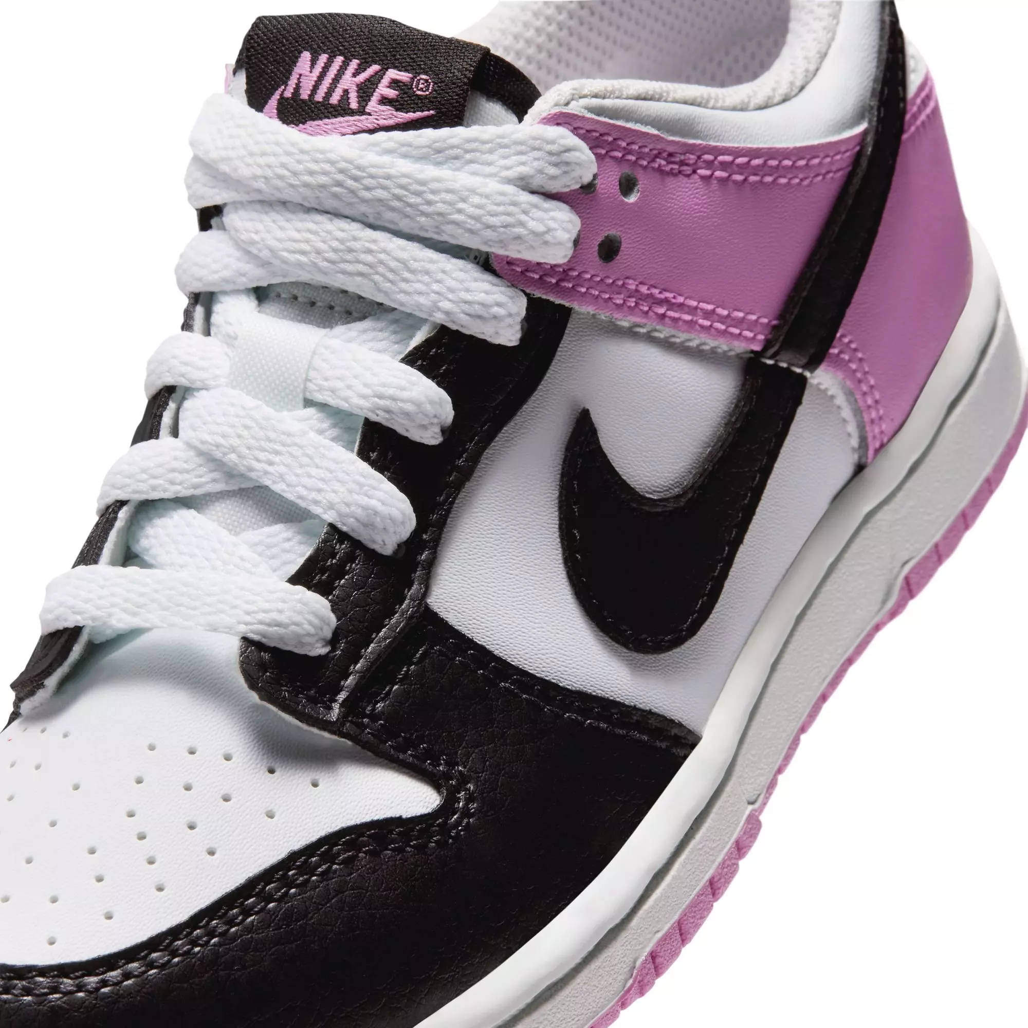 Nike Dunk Low "Off White/Black/Lt Magenta" Preschool Girls' Shoe - BLACK/PURPLE