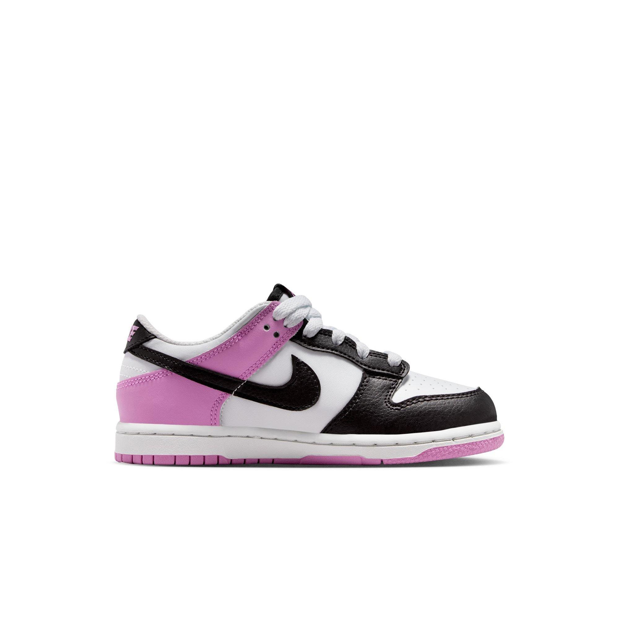 Nike Dunk Low "Off White/Black/Lt Magenta" Preschool Girls' Shoe - BLACK/PURPLE Thumbnail View 2