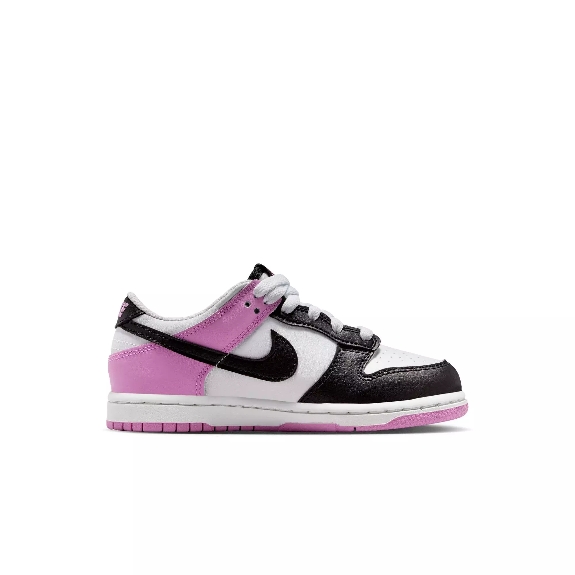 Nike Dunk Low "Off White/Black/Lt Magenta" Preschool Girls' Shoe - BLACK/PURPLE