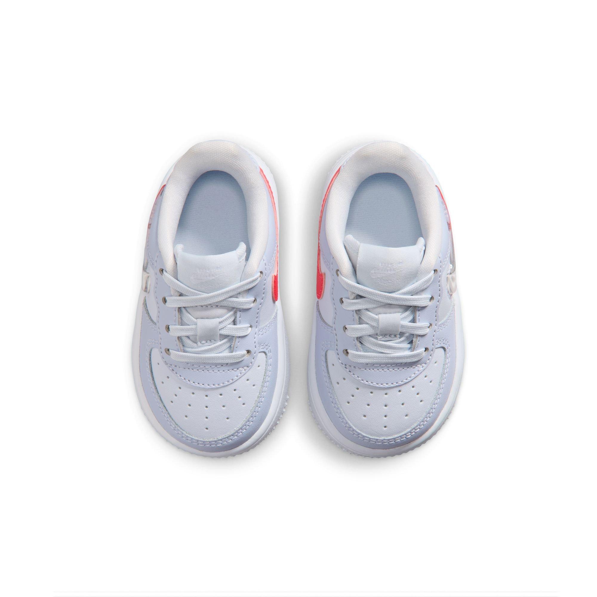 Nike Air Force 1 "Football Grey/Tropical Pink/Ghost/White" Toddler Girls' Shoe - GREY/PINK Thumbnail View 6