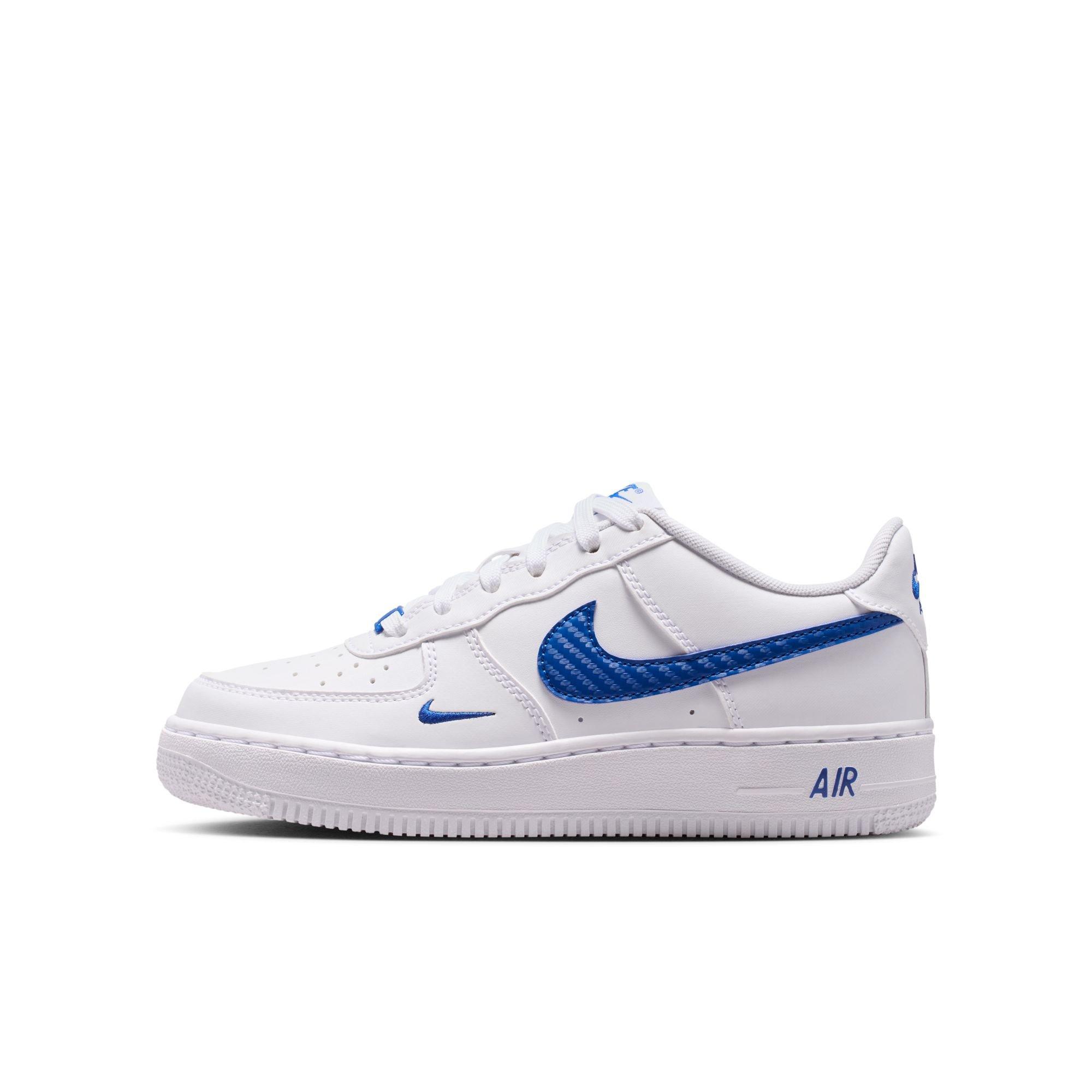 Nike Air Force 1 Tech Essential "White/Game Royal" Grade School Boys' Shoe - WHITE/ROYAL Thumbnail View 3
