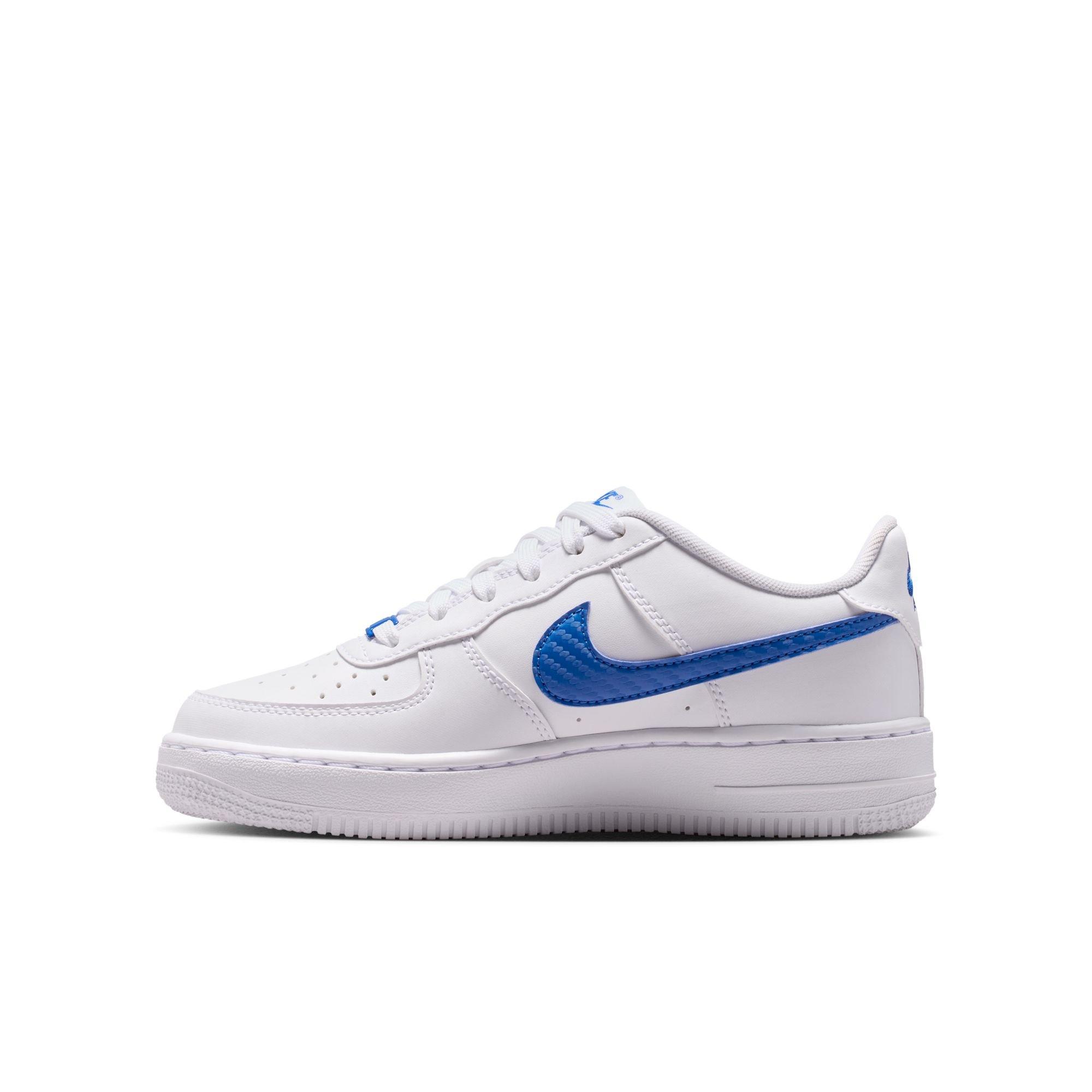 Nike Air Force 1 Tech Essential "White/Game Royal" Grade School Boys' Shoe - WHITE/ROYAL Thumbnail View 4