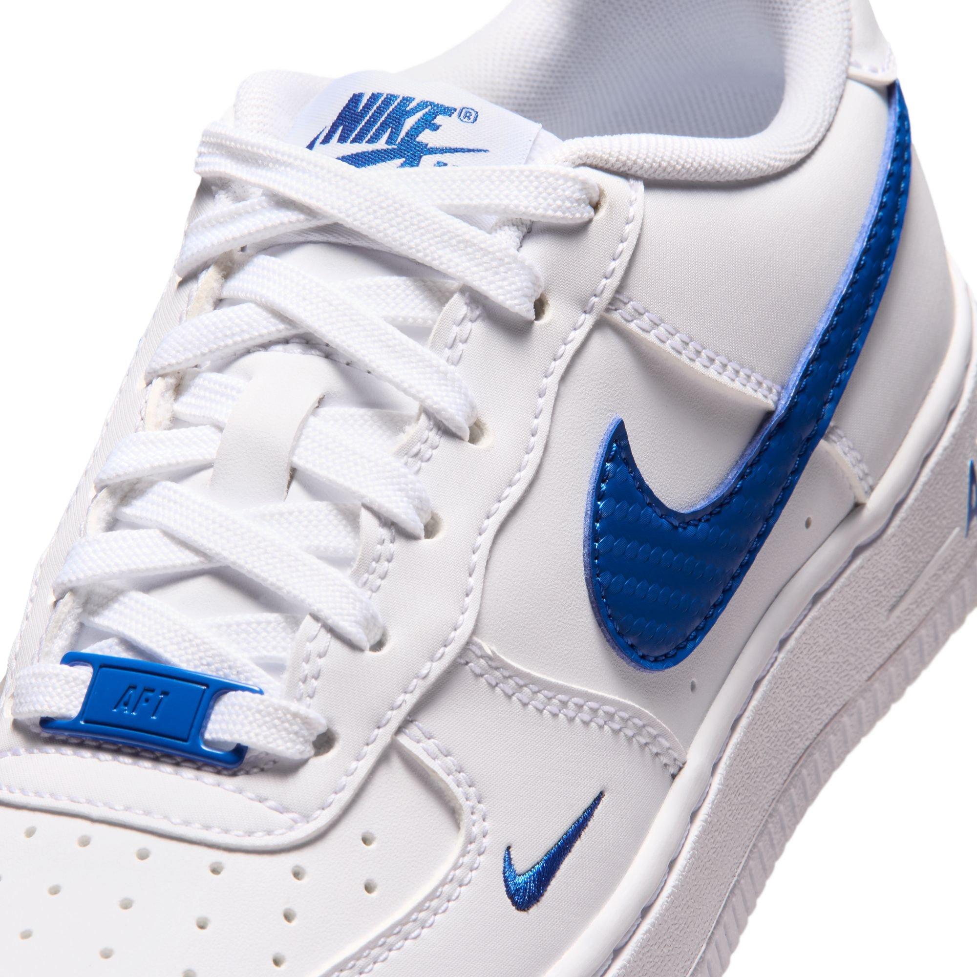 Nike Air Force 1 Tech Essential "White/Game Royal" Grade School Boys' Shoe - WHITE/ROYAL Thumbnail View 10