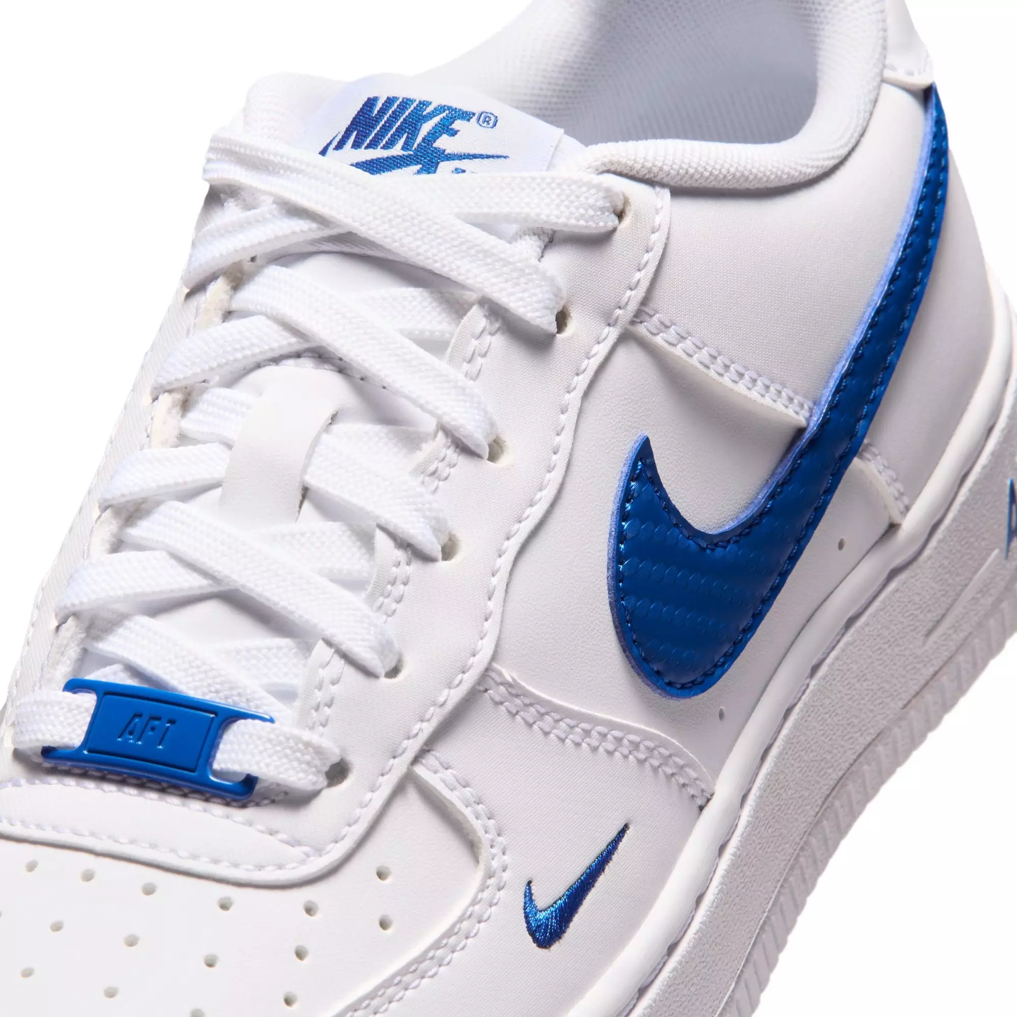 Nike Air Force 1 Tech Essential "White/Game Royal" Grade School Boys' Shoe - WHITE/ROYAL