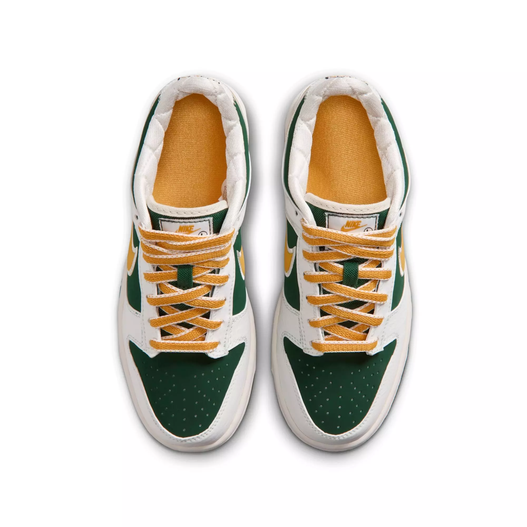Nike Dunk Low LV8 "Sail/University Gold/Fir/University Red" Grade School Boys' Shoe - WHITE/GREEN/GOLD