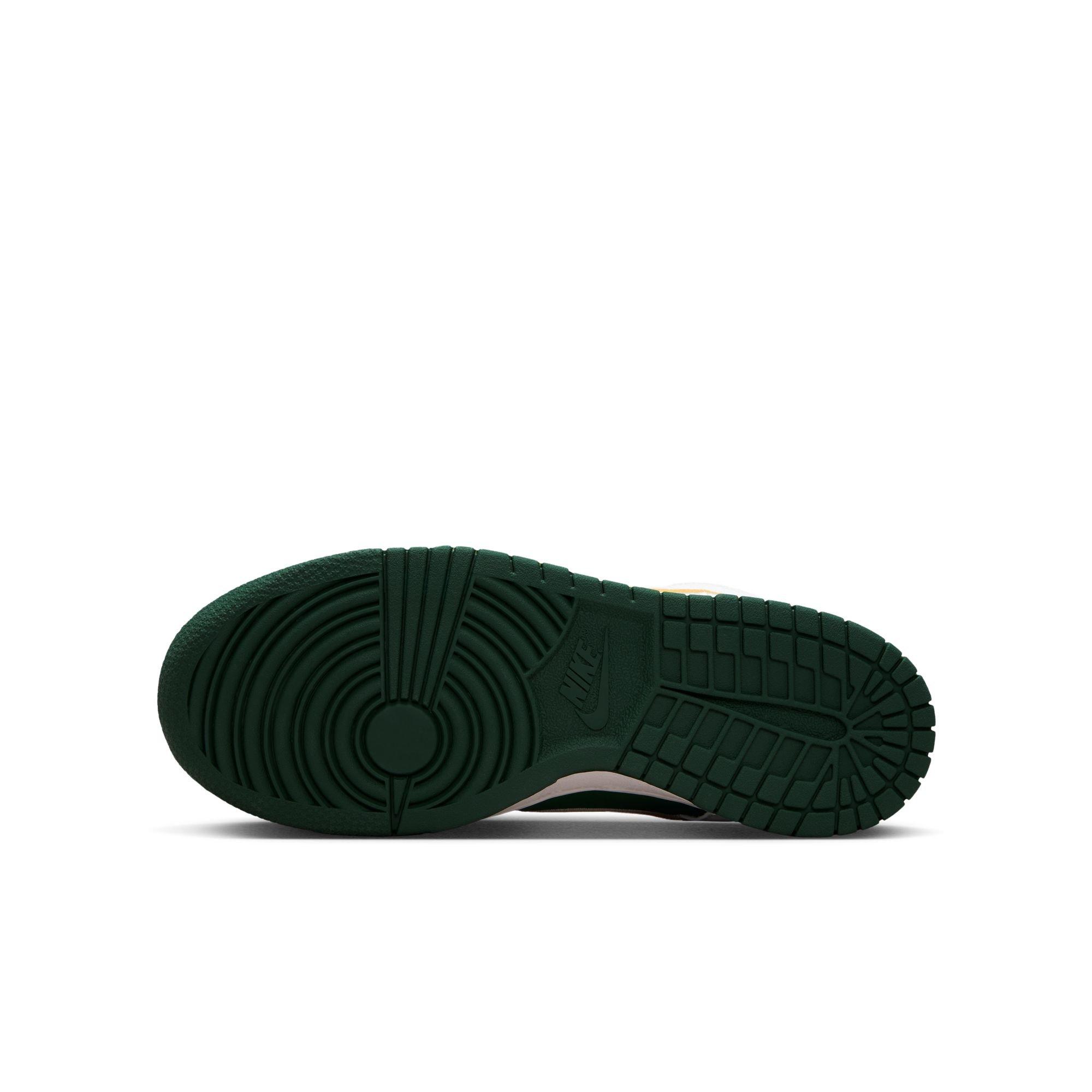 Nike Dunk Low LV8 "Sail/University Gold/Fir/University Red" Grade School Boys' Shoe - WHITE/GREEN/GOLD Thumbnail View 9