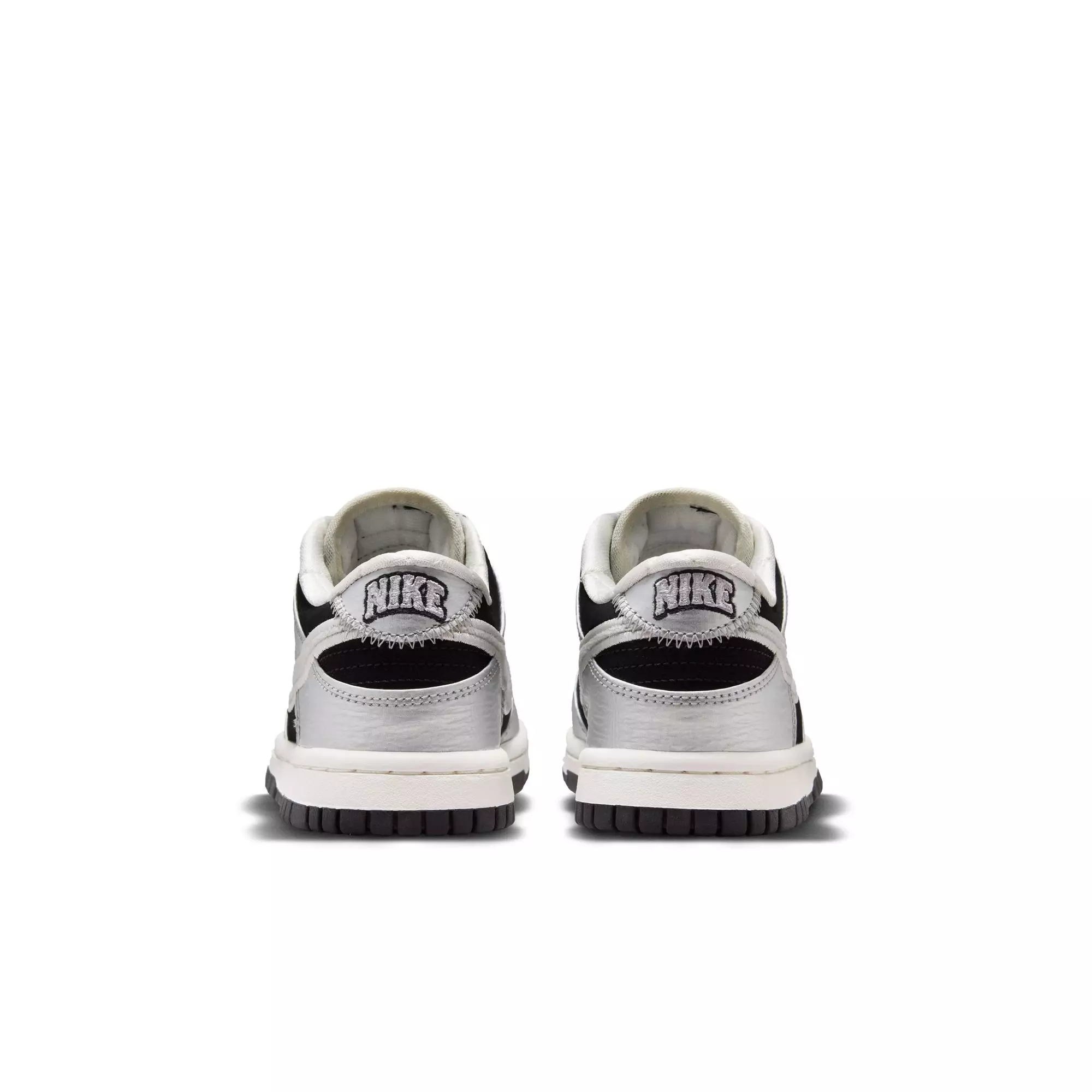 Nike Dunk Low LV8 "Metallic Silver/Black" Grade School Boys' Shoe - BLACK/SILVER