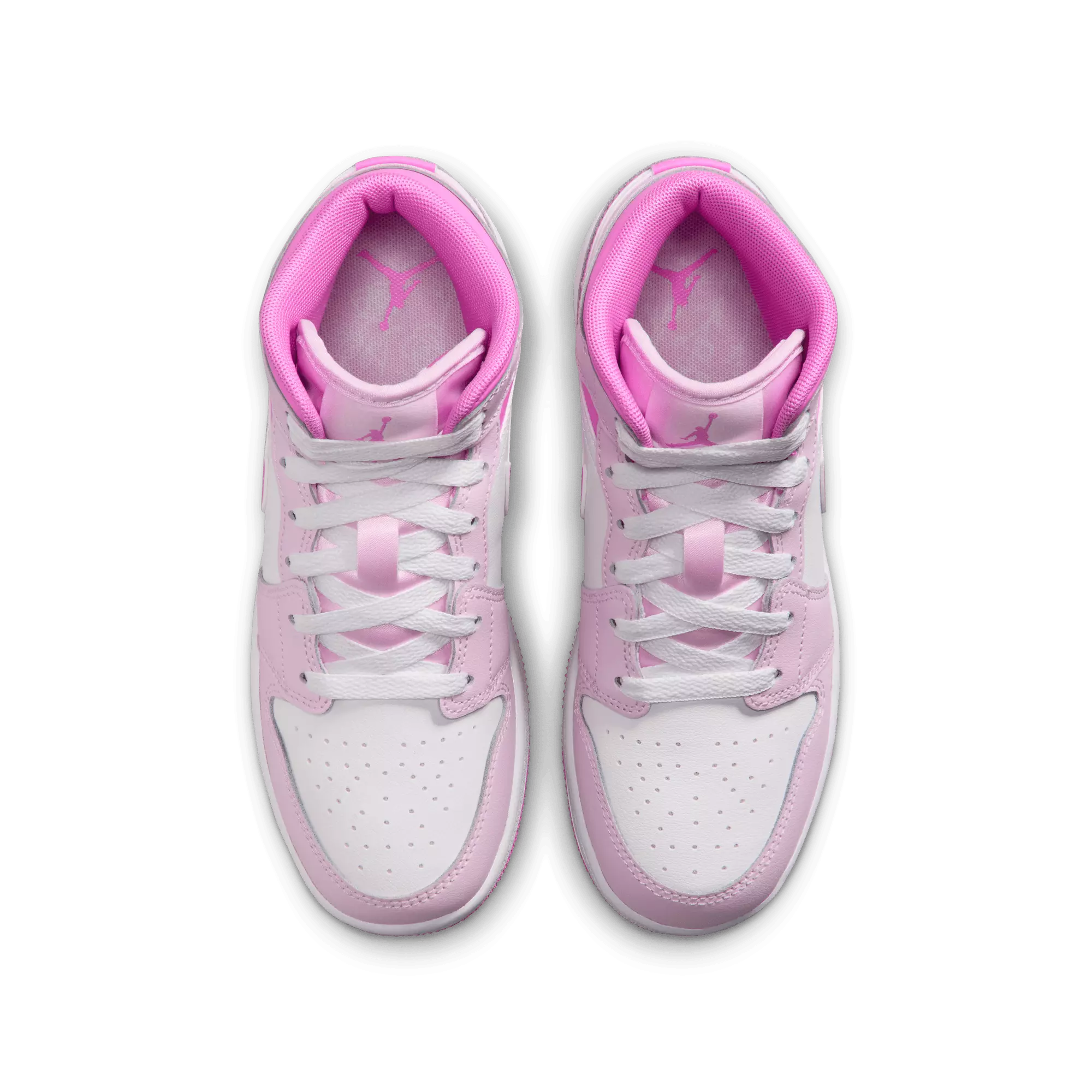 Jordan 1 Mid "Pink Foam/White/China Rose" Grade School Girls' Shoe - PINK