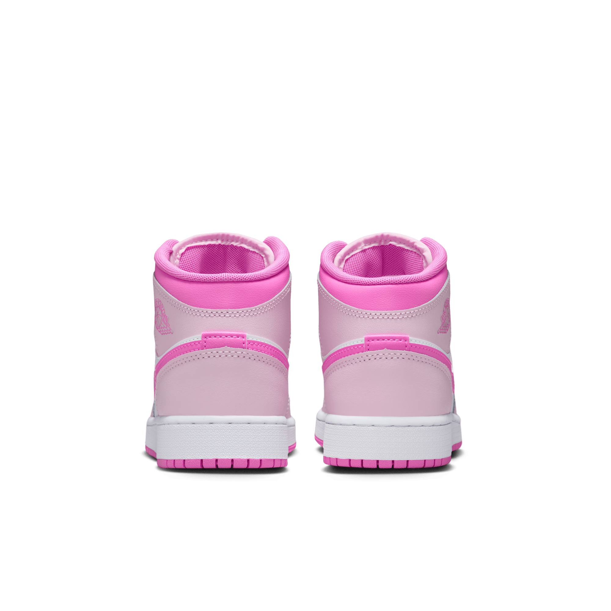 Jordan 1 Mid "Pink Foam/White/China Rose" Grade School Girls' Shoe - PINK Thumbnail View 7