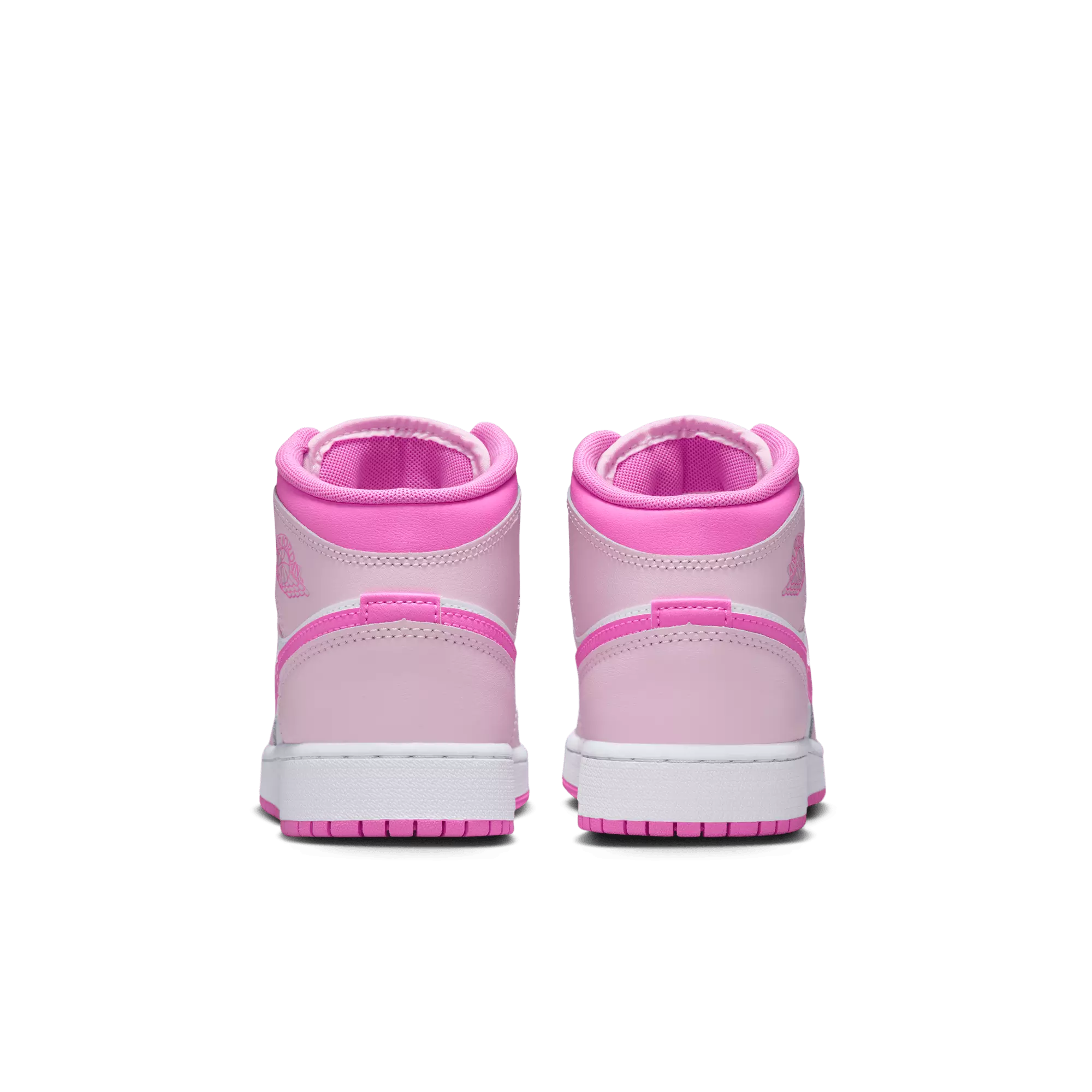 Jordan 1 Mid "Pink Foam/White/China Rose" Grade School Girls' Shoe - PINK