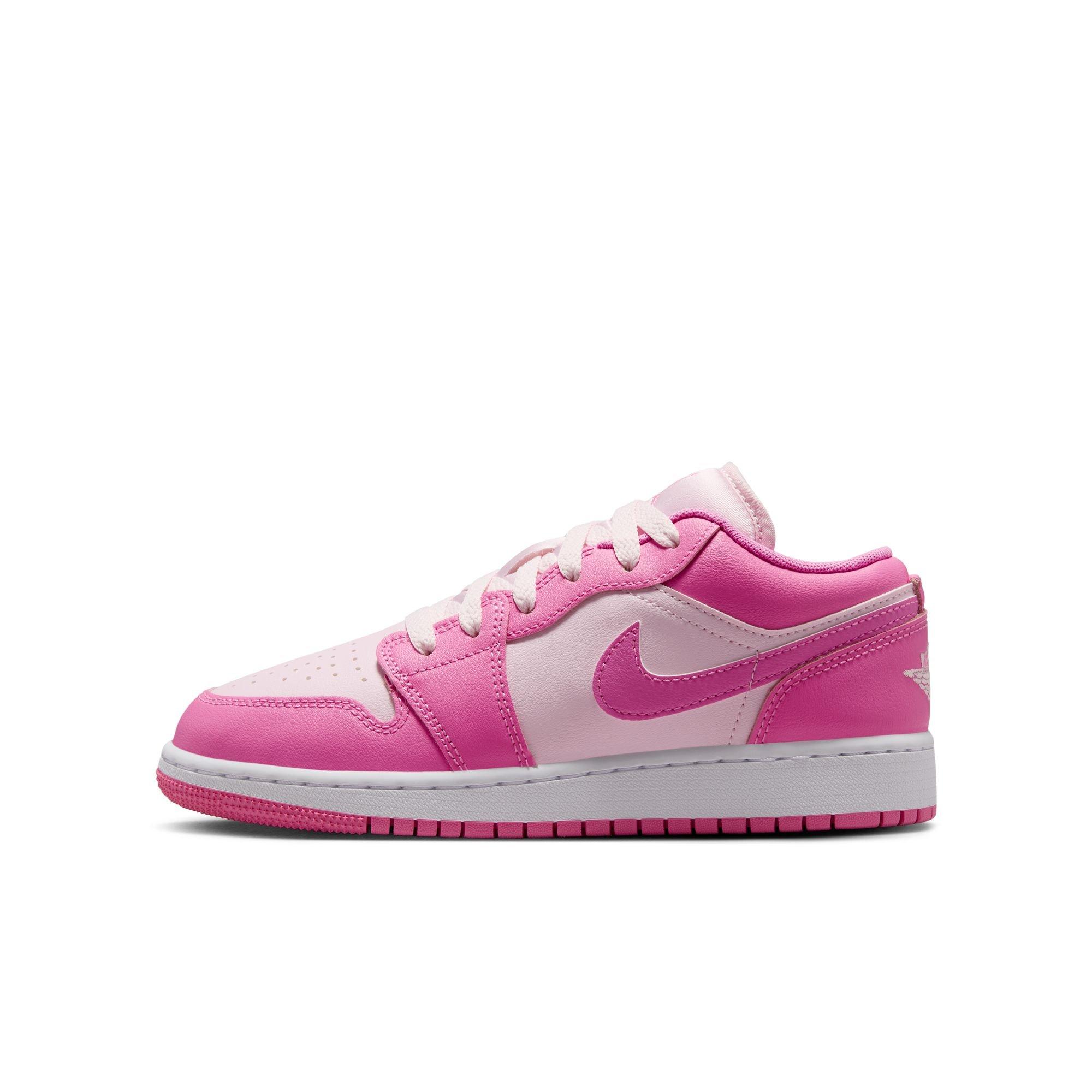 Jordan 1 Low "China Rose/Pink Foam/White" Grade School Girls' Shoe - PINK Thumbnail View 3