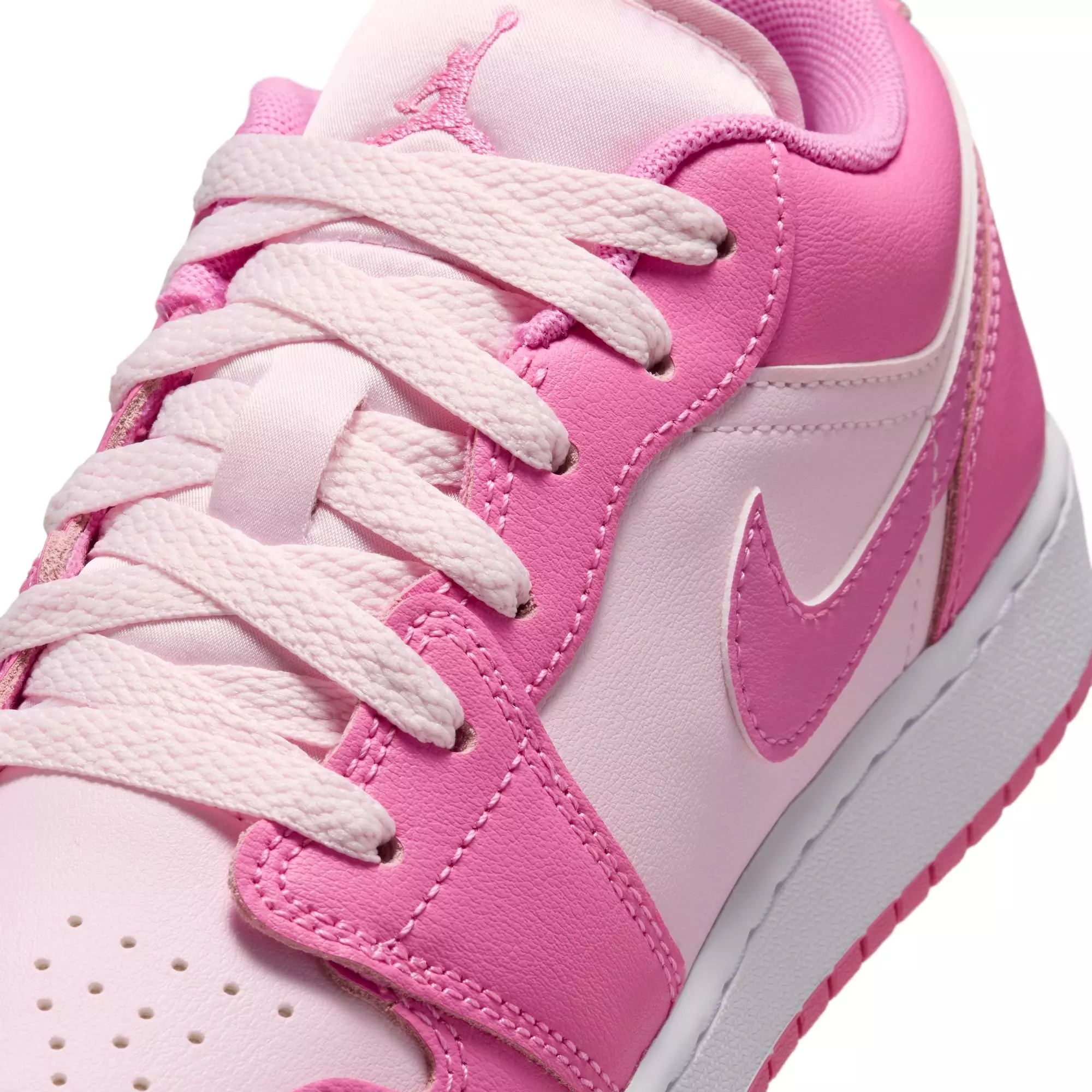 Jordan 1 Low "China Rose/Pink Foam/White" Grade School Girls' Shoe - PINK