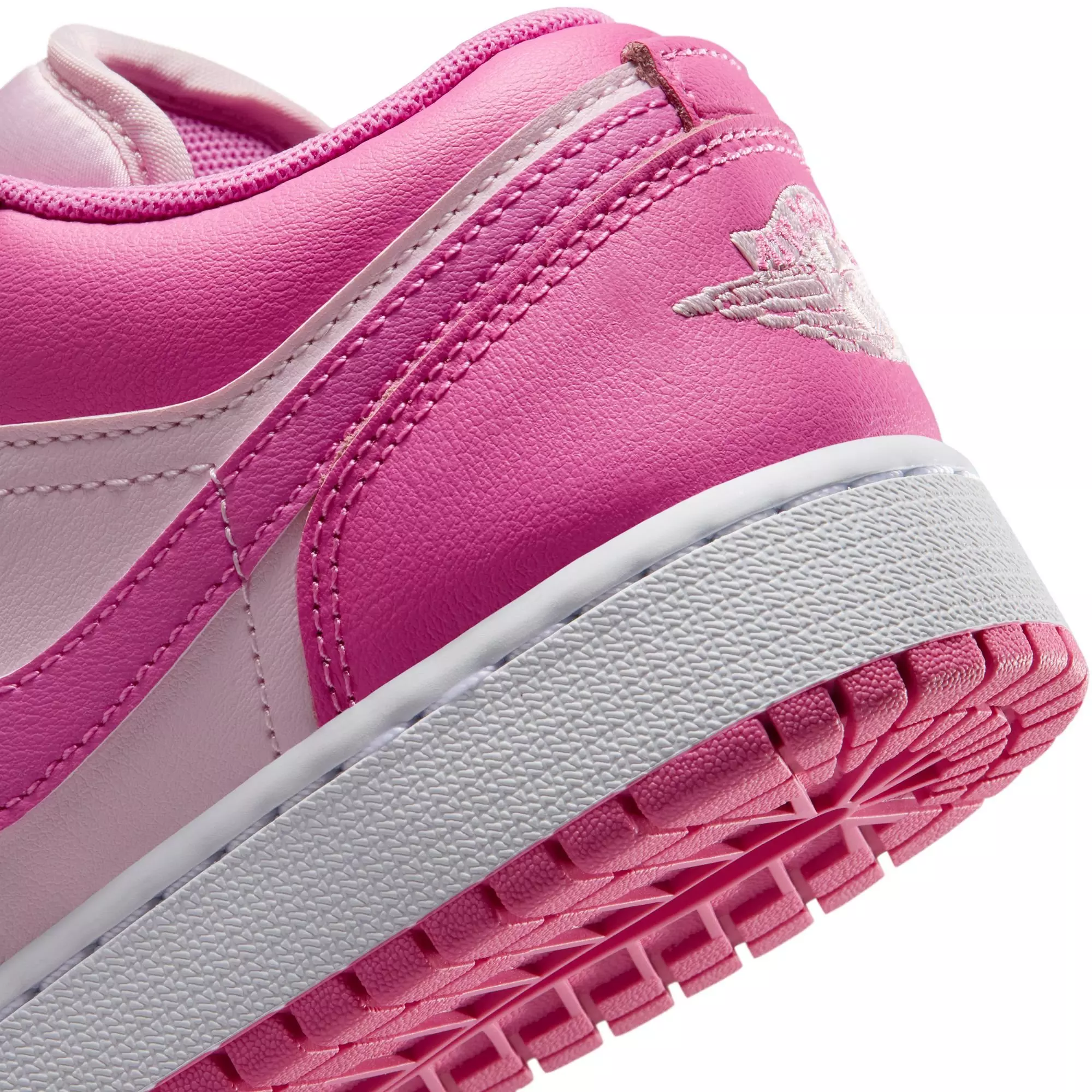 Jordan 1 Low "China Rose/Pink Foam/White" Grade School Girls' Shoe - PINK