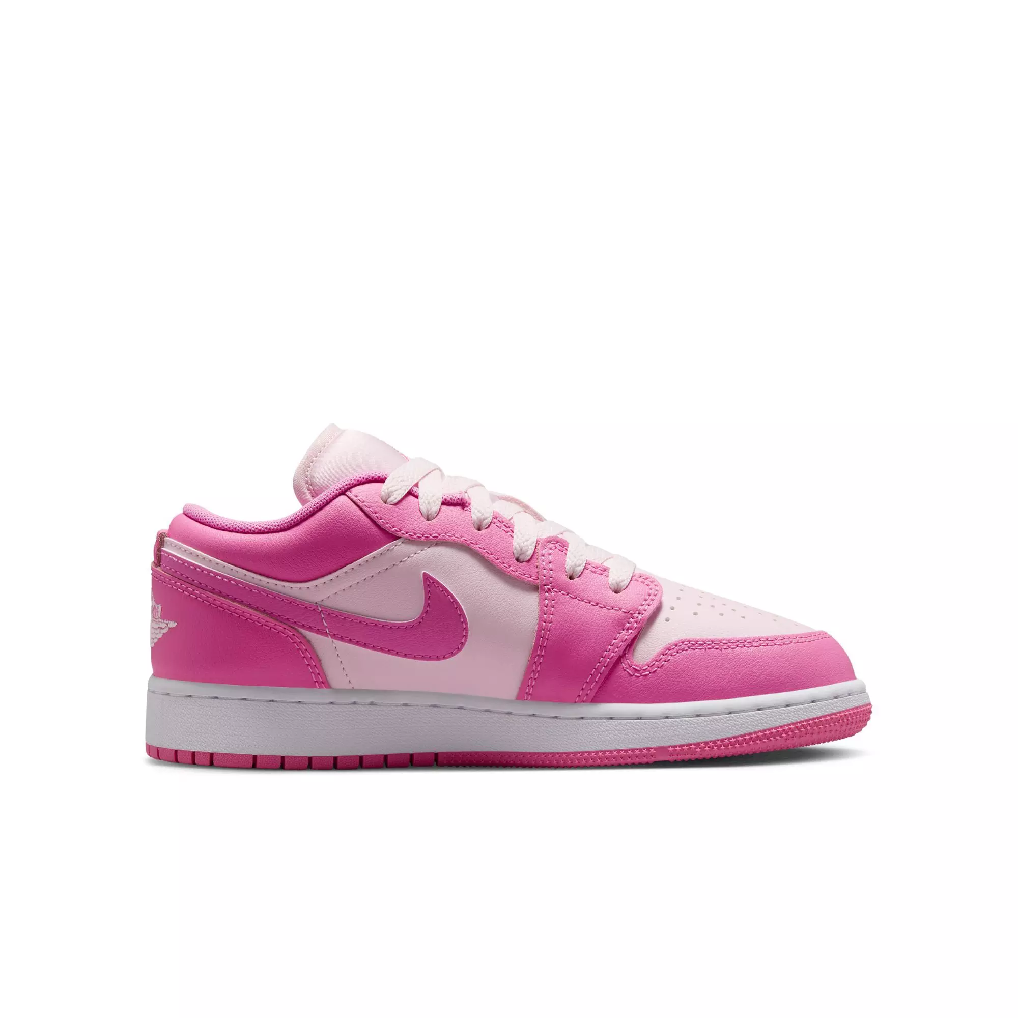 Jordan 1 Low "China Rose/Pink Foam/White" Grade School Girls' Shoe - PINK