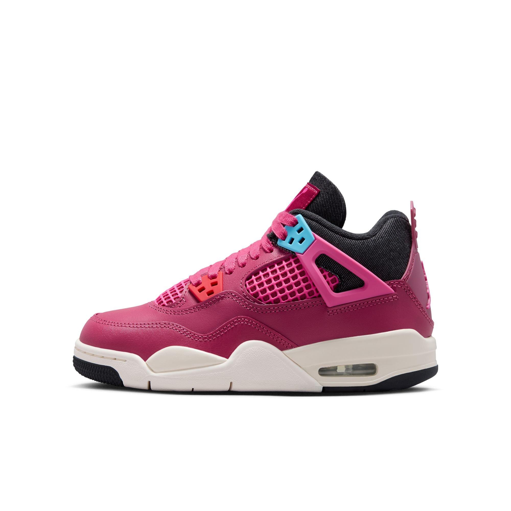 Jordan 4 Retro "She's A Star" Grade School Kids' Shoe - SWEET BEET/DESERT PINK/OFF NOIR/CHALK Thumbnail View 4
