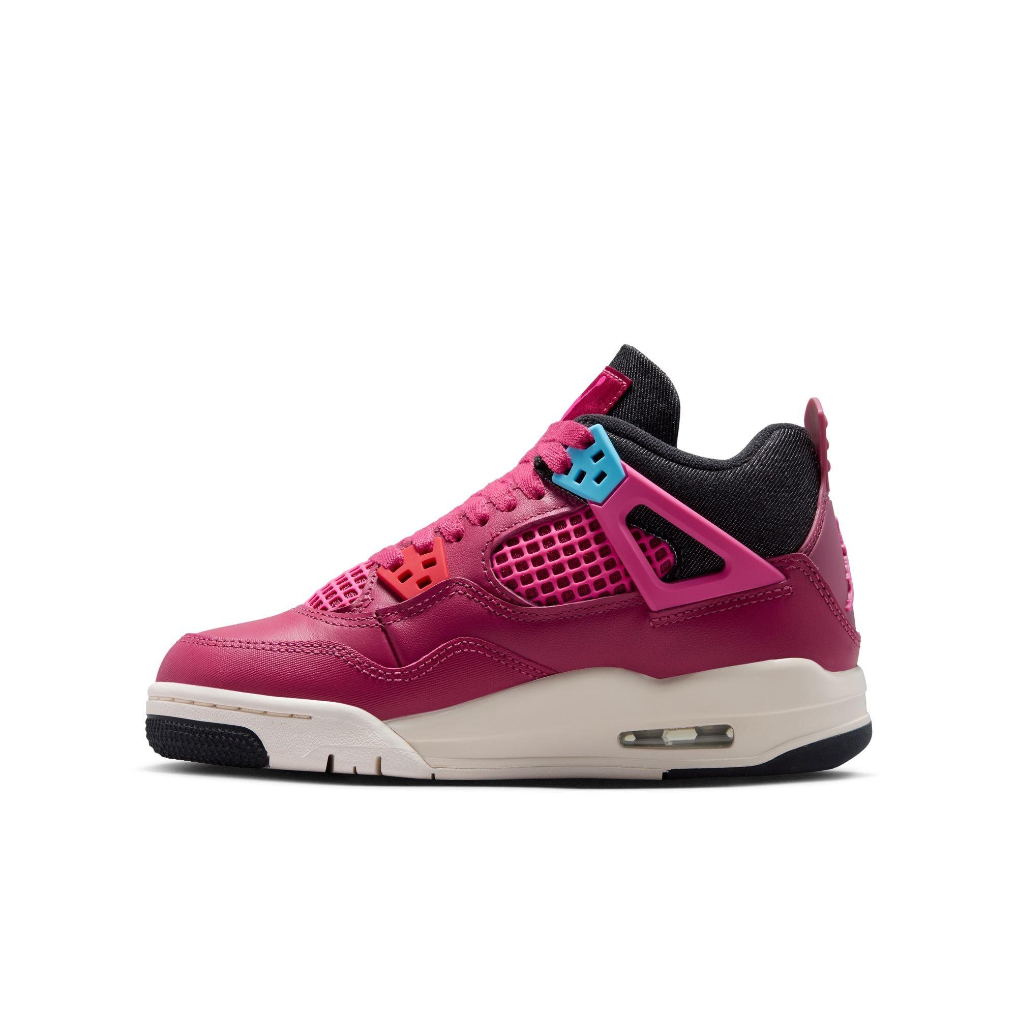 Jordan 4 Retro "She's A Star" Grade School Kids' Shoe - SWEET BEET/DESERT PINK/OFF NOIR/CHALK Thumbnail View 5