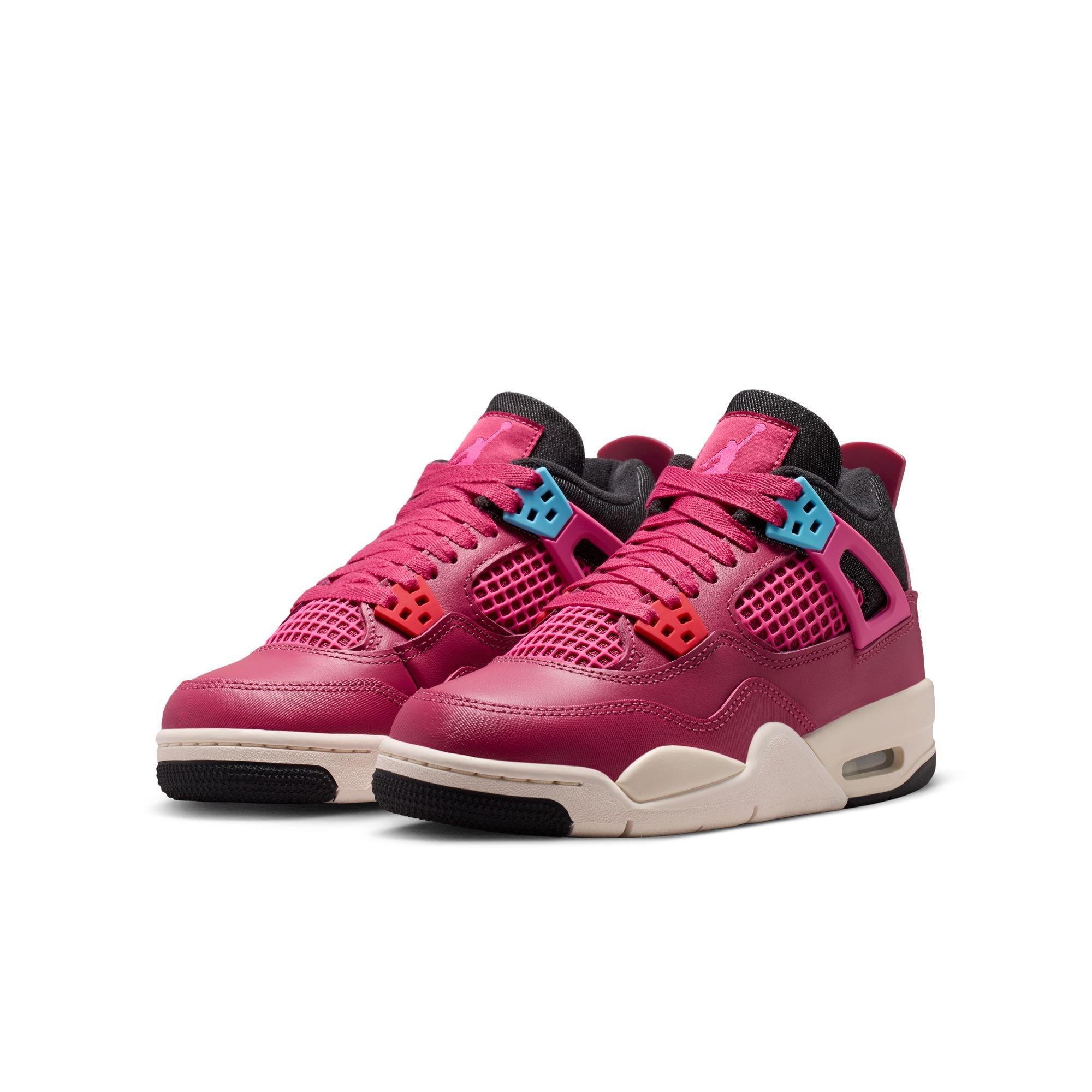 Jordan 4 Retro "She's A Star" Grade School Kids' Shoe - SWEET BEET/DESERT PINK/OFF NOIR/CHALK Thumbnail View 6