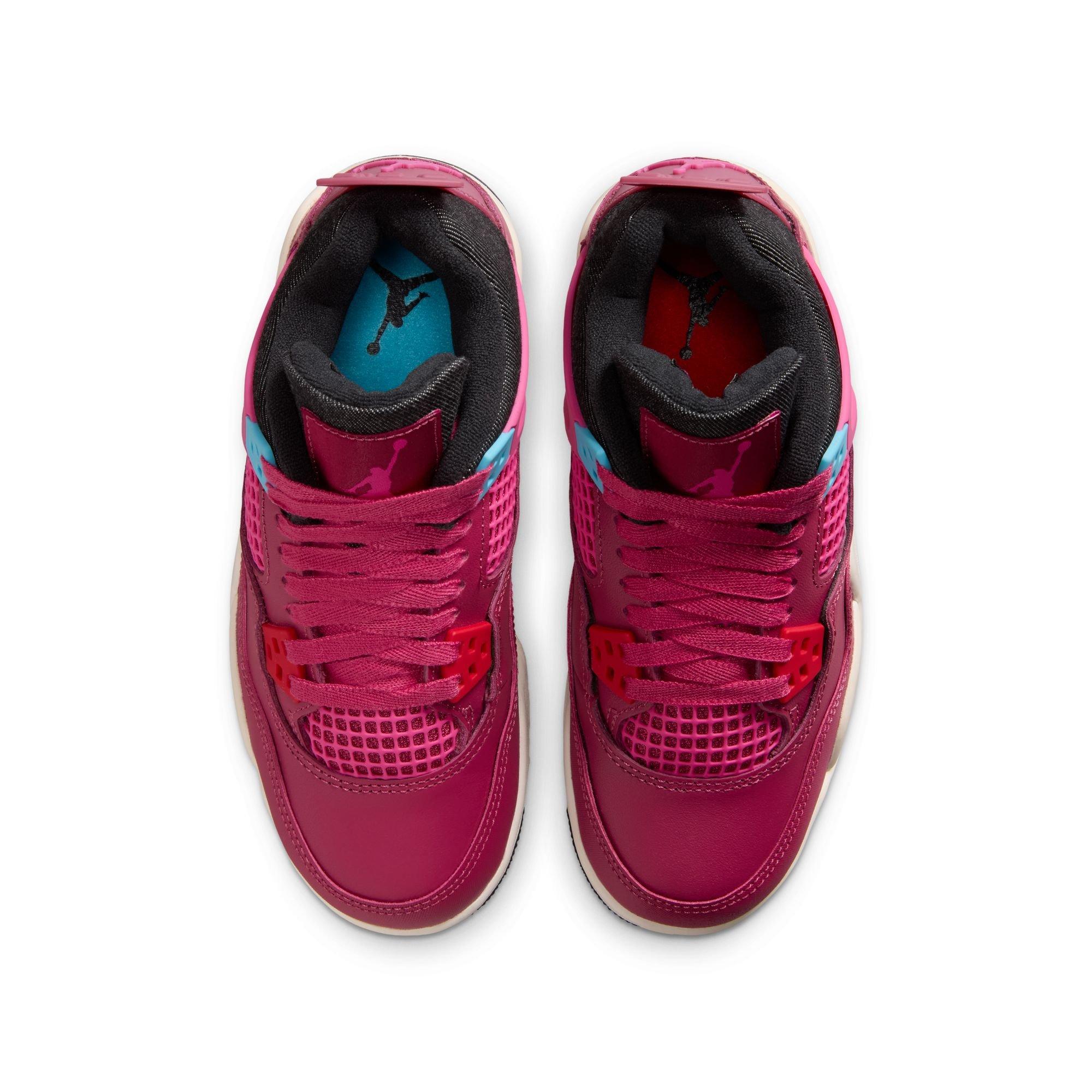 Jordan 4 Retro "She's A Star" Grade School Girls' Shoe - SWEET BEET/DESERT PINK/OFF NOIR/CHALK Thumbnail View 7