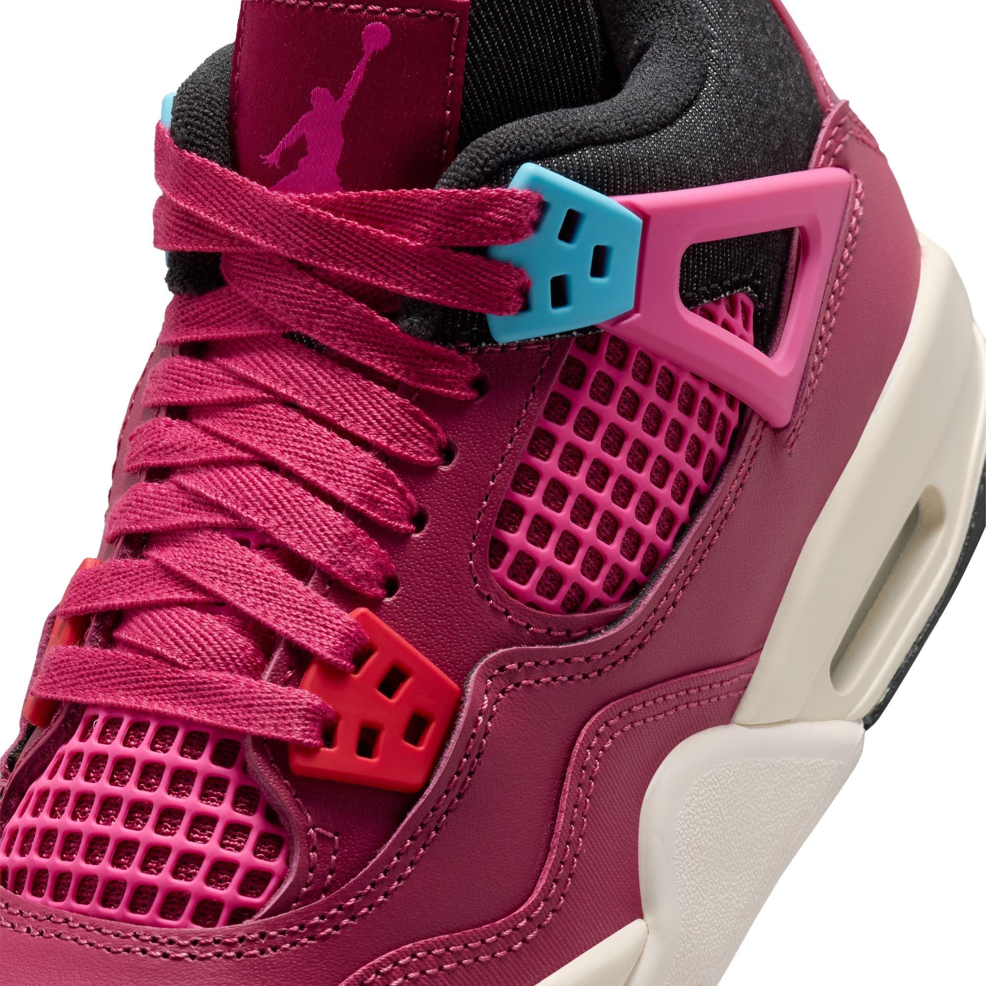 Jordan 4 Retro "She's A Star" Grade School Kids' Shoe - SWEET BEET/DESERT PINK/OFF NOIR/CHALK Thumbnail View 10