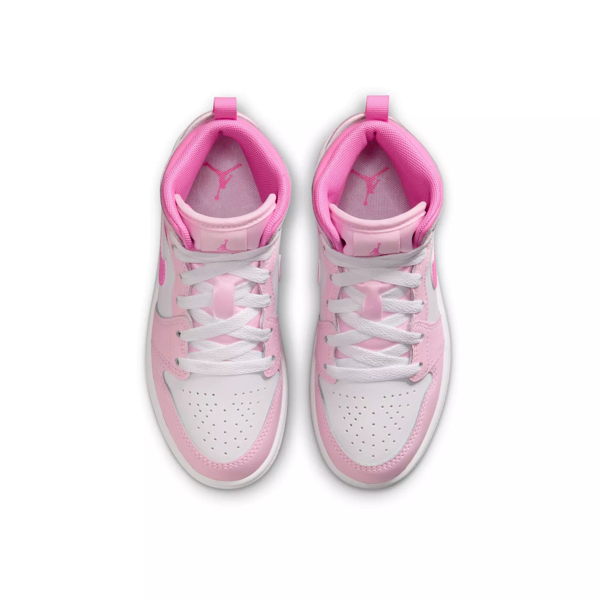 Jordan 1 Mid "Pink Foam/China Rose/White" Preschool Girls' Shoe - PINK