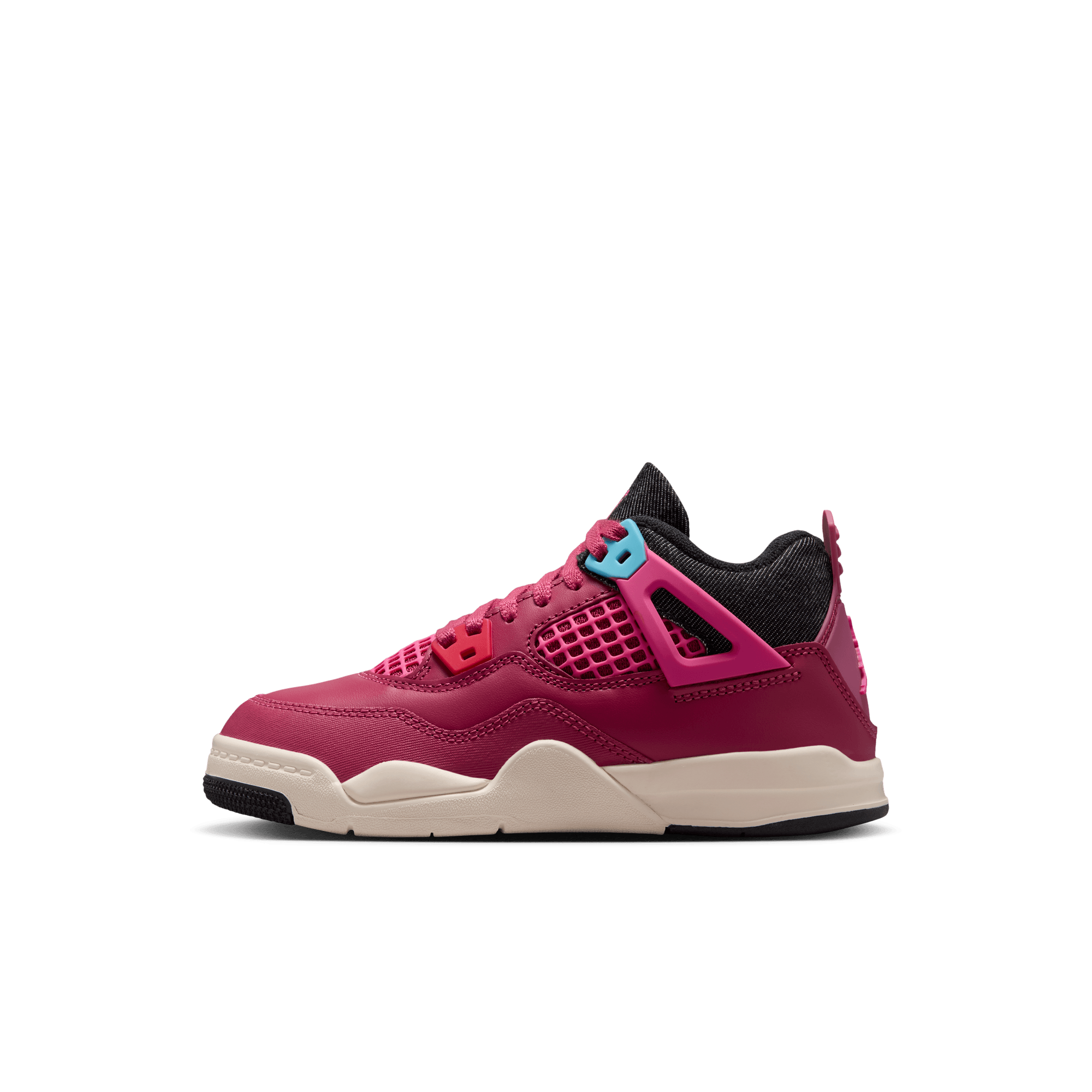 Jordan 4 Retro "She's A Star" Preschool Girls' Shoe - SWEET BEET/DESERT PINK/OFF NOIR/CHALK Thumbnail View 4