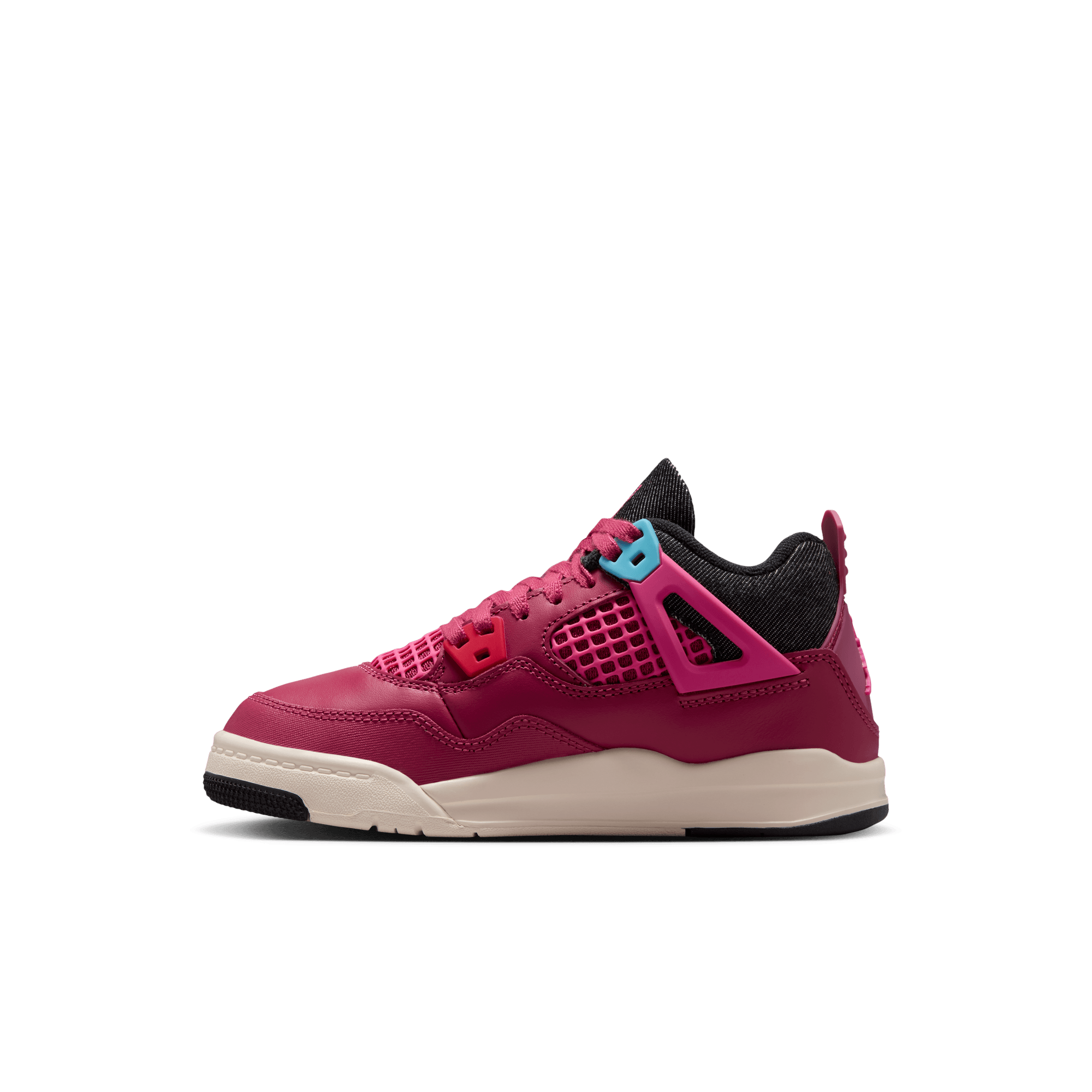 Jordan 4 Retro "She's A Star" Preschool Girls' Shoe - SWEET BEET/DESERT PINK/OFF NOIR/CHALK Thumbnail View 5