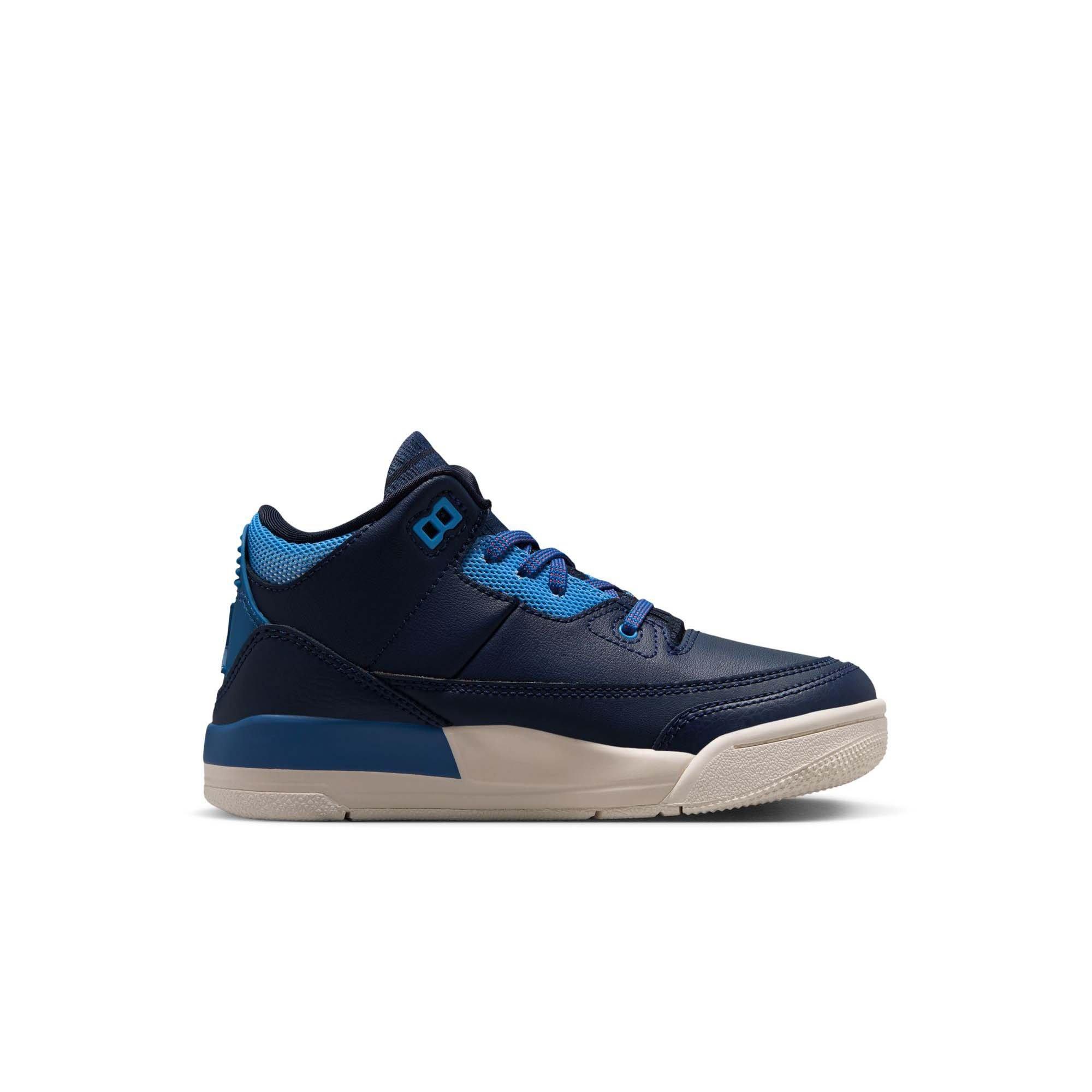 Jordan 3 Retro "Sports Renaissance" Preschool Kids' Shoe - OBSIDIAN/CHALK/TRACK RED