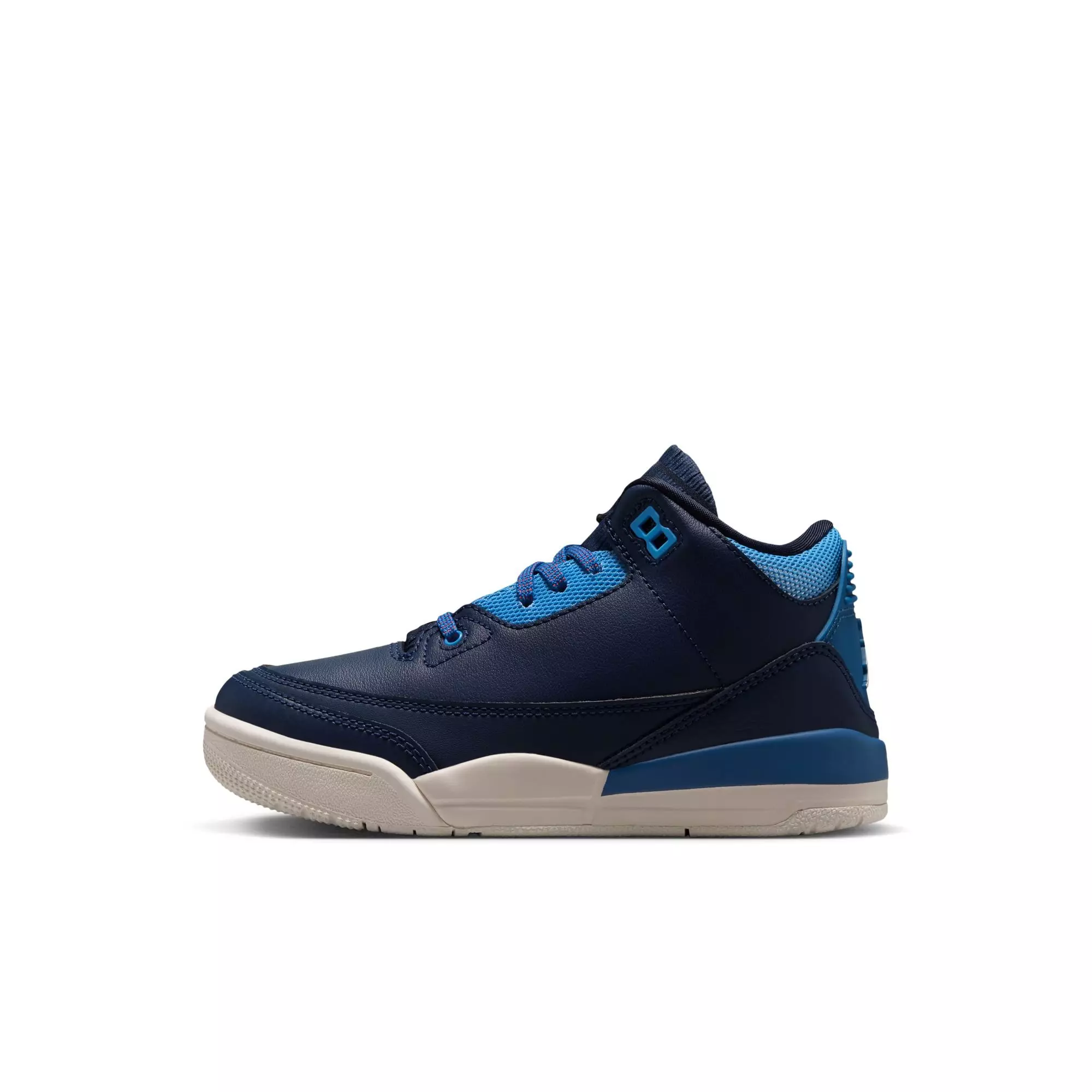 Jordan 3 Retro "Sports Renaissance" Preschool Kids' Shoe - OBSIDIAN/CHALK/TRACK RED