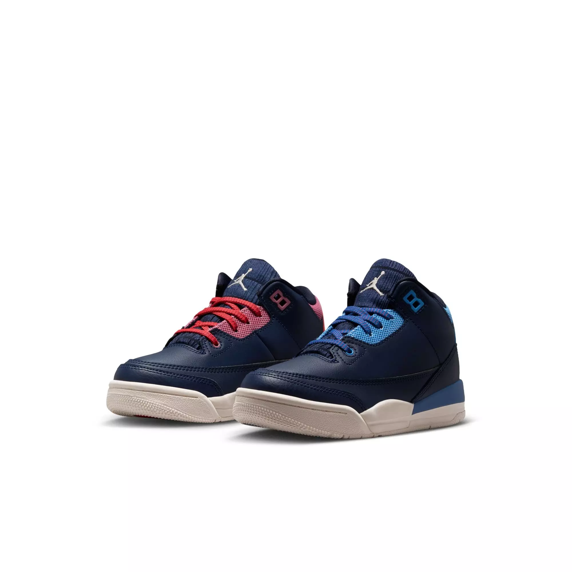 Jordan 3 Retro "Sports Renaissance" Preschool Kids' Shoe - OBSIDIAN/CHALK/TRACK RED