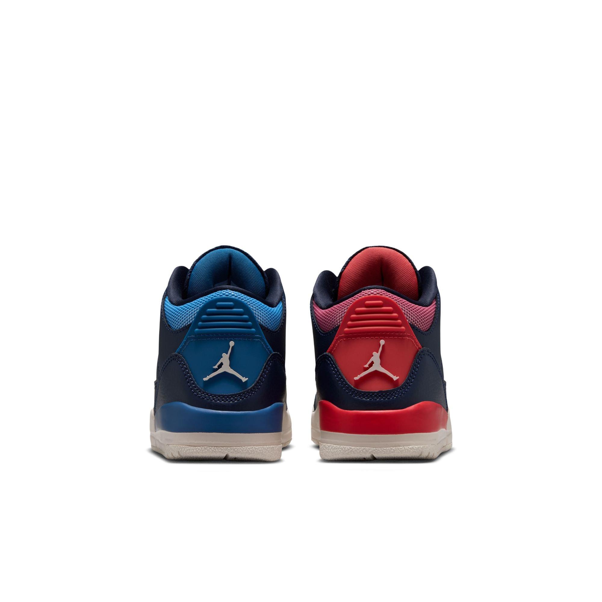Jordan 3 Retro "Sports Renaissance" Preschool Kids' Shoe - OBSIDIAN/CHALK/TRACK RED
