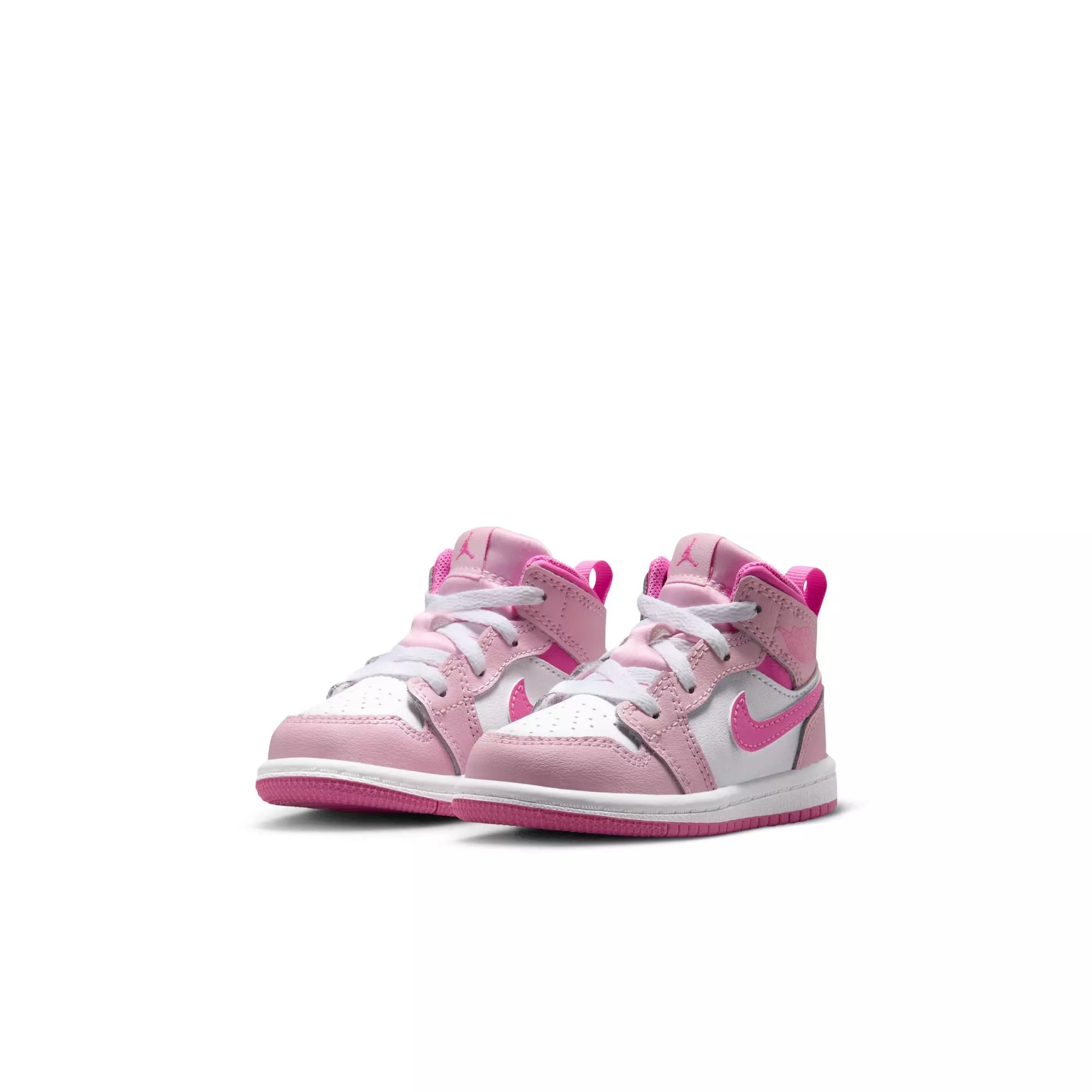 Jordan 1 Mid "Pink Foam/China Rose/White" Toddler Girls' Shoe - PINK
