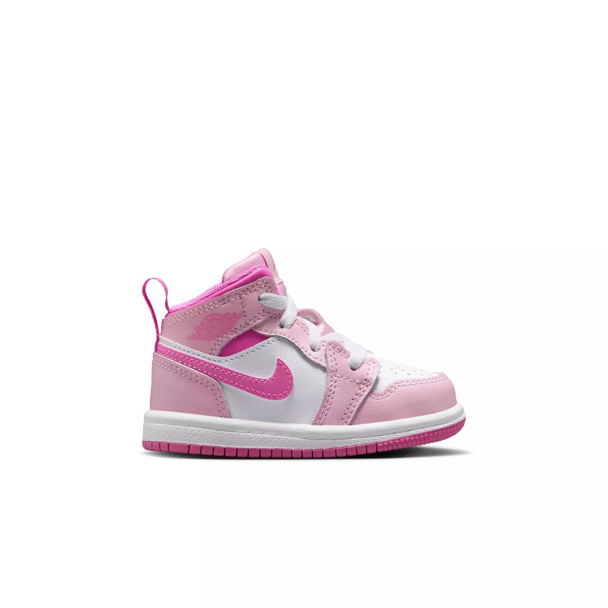 Jordan 1 Mid "Pink Foam/China Rose/White" Toddler Girls' Shoe - PINK