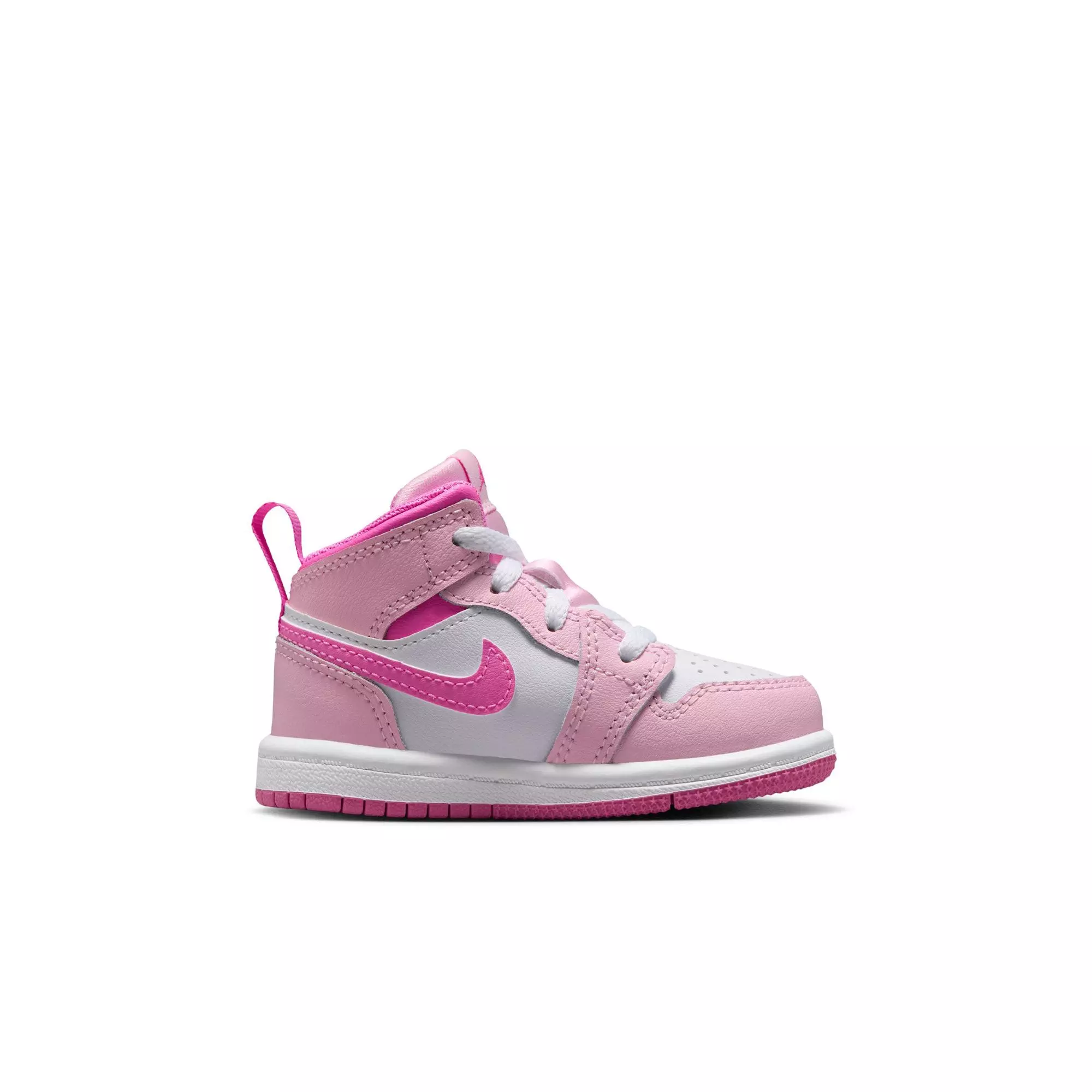 Jordan 1 Mid "Pink Foam/China Rose/White" Toddler Girls' Shoe - PINK