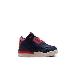 Jordan 3 Retro "Sports Renaissance" Toddler Kids' Shoe - OBSIDIAN/CHALK/TRACK RED