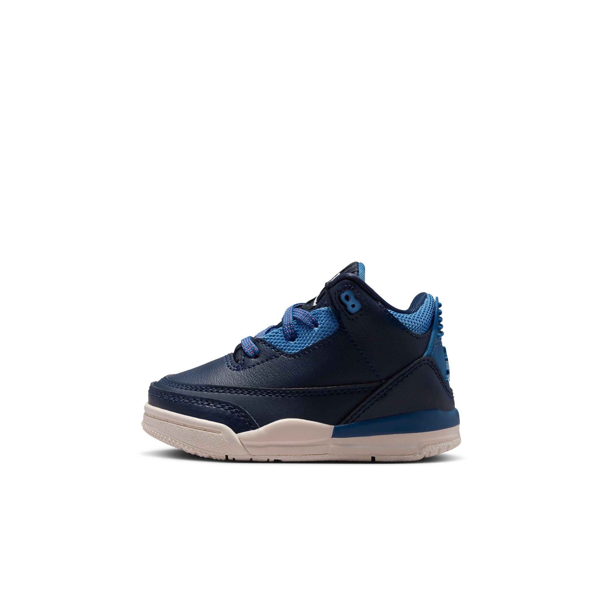 Jordan 3 Retro "Sports Renaissance" Toddler Kids' Shoe - OBSIDIAN/CHALK/TRACK RED