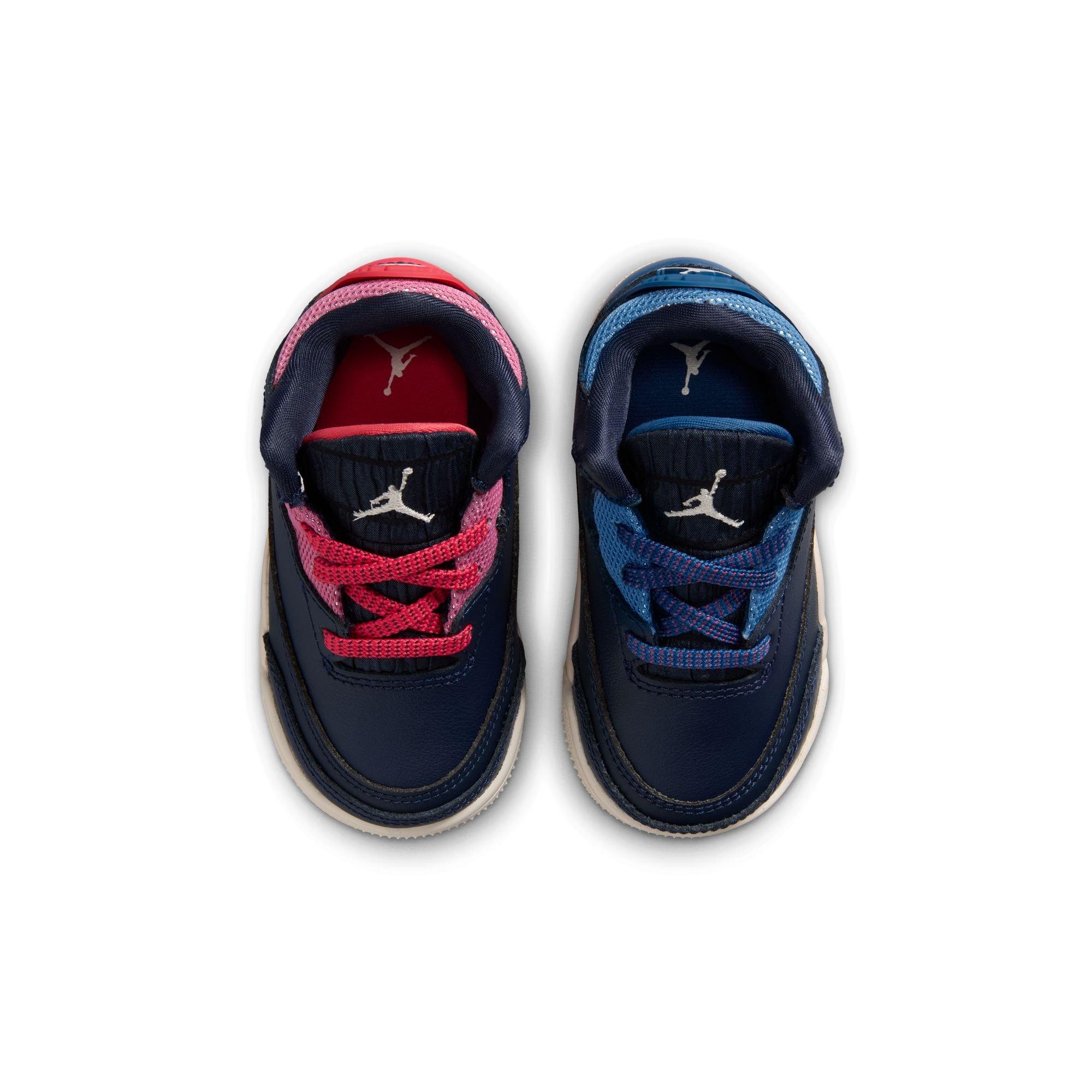 Jordan 3 Retro "Sports Renaissance" Toddler Kids' Shoe - OBSIDIAN/CHALK/TRACK RED