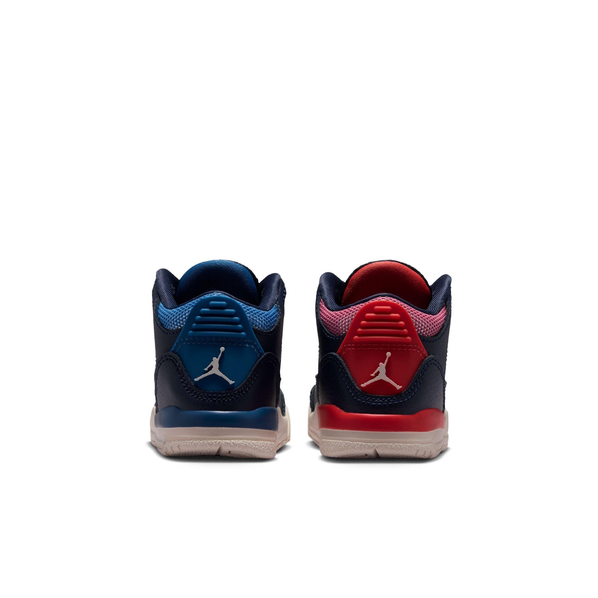 Jordan 3 Retro "Sports Renaissance" Toddler Kids' Shoe - OBSIDIAN/CHALK/TRACK RED