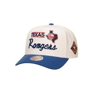 Mitchell &amp; Ness Texas Rangers Bill Smack Snapback Hat - White/Royal