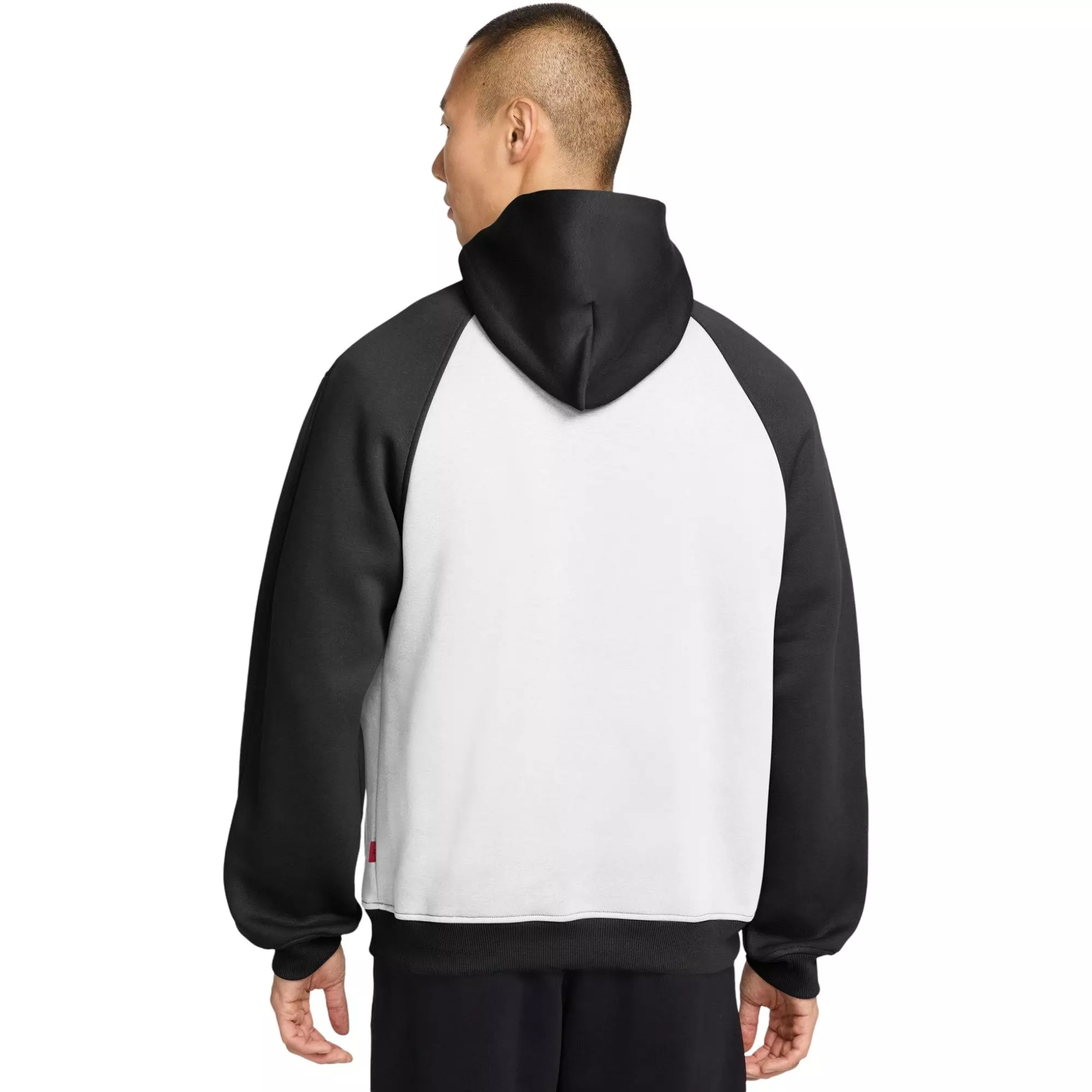 Jordan Men's Brooklyn Fleece Pullover Hoodie-White/Black - WHITE/BLACK