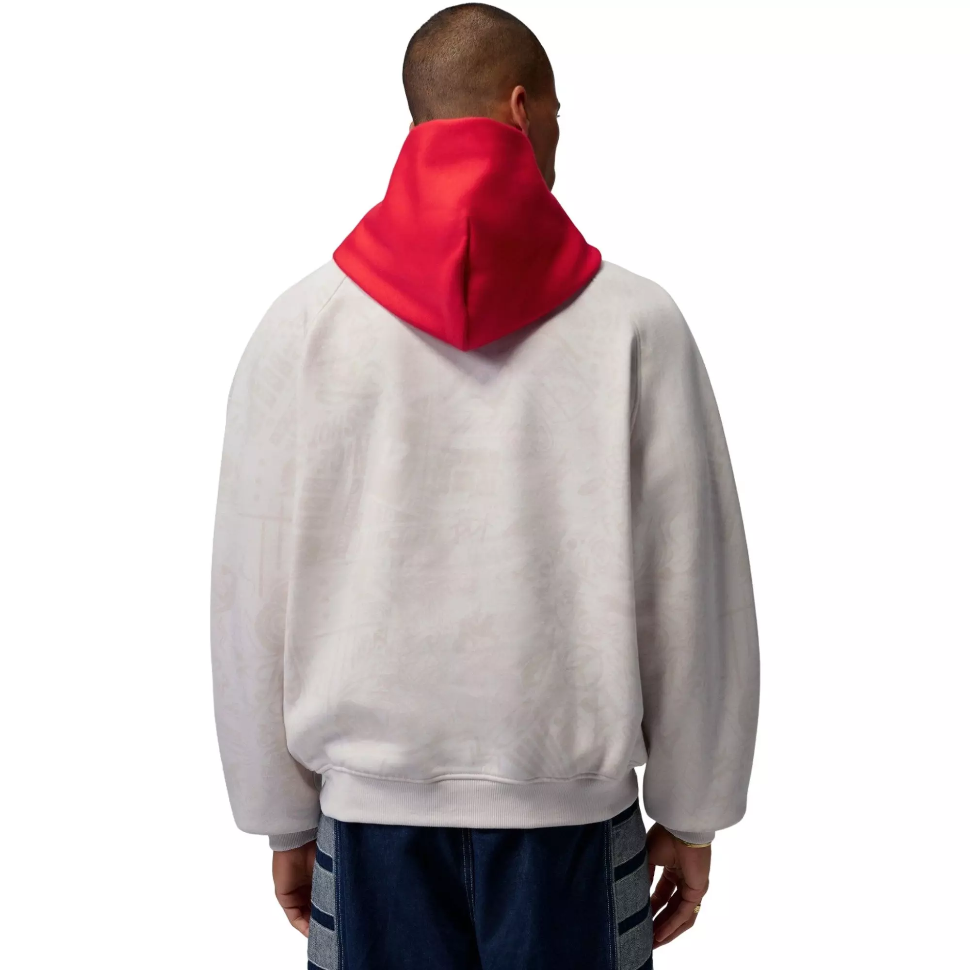 Jordan Men's Brooklyn Fleece Pullover Hoodie - Cream/Red - CREAM/RED