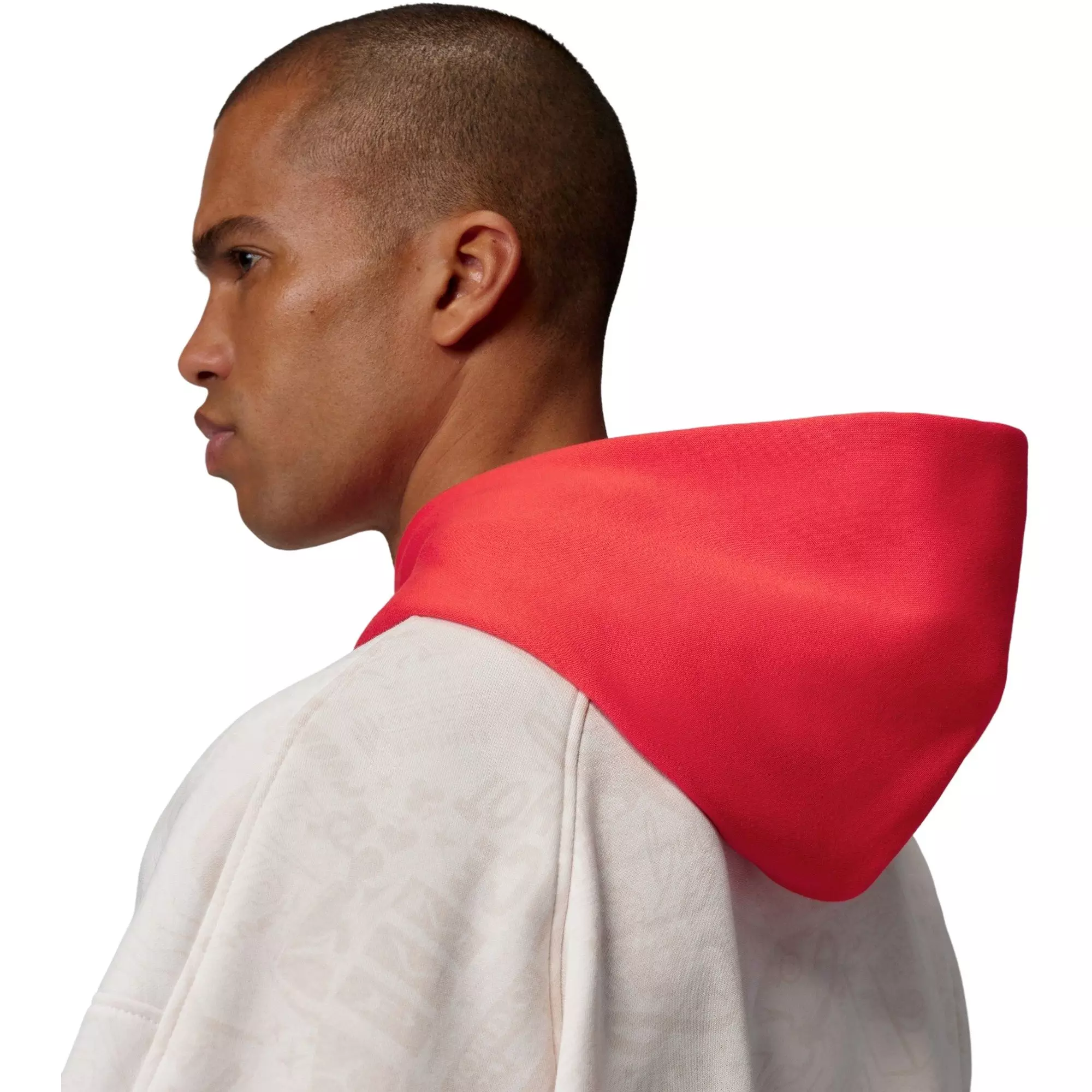 Jordan Men's Brooklyn Fleece Pullover Hoodie - Cream/Red - CREAM/RED