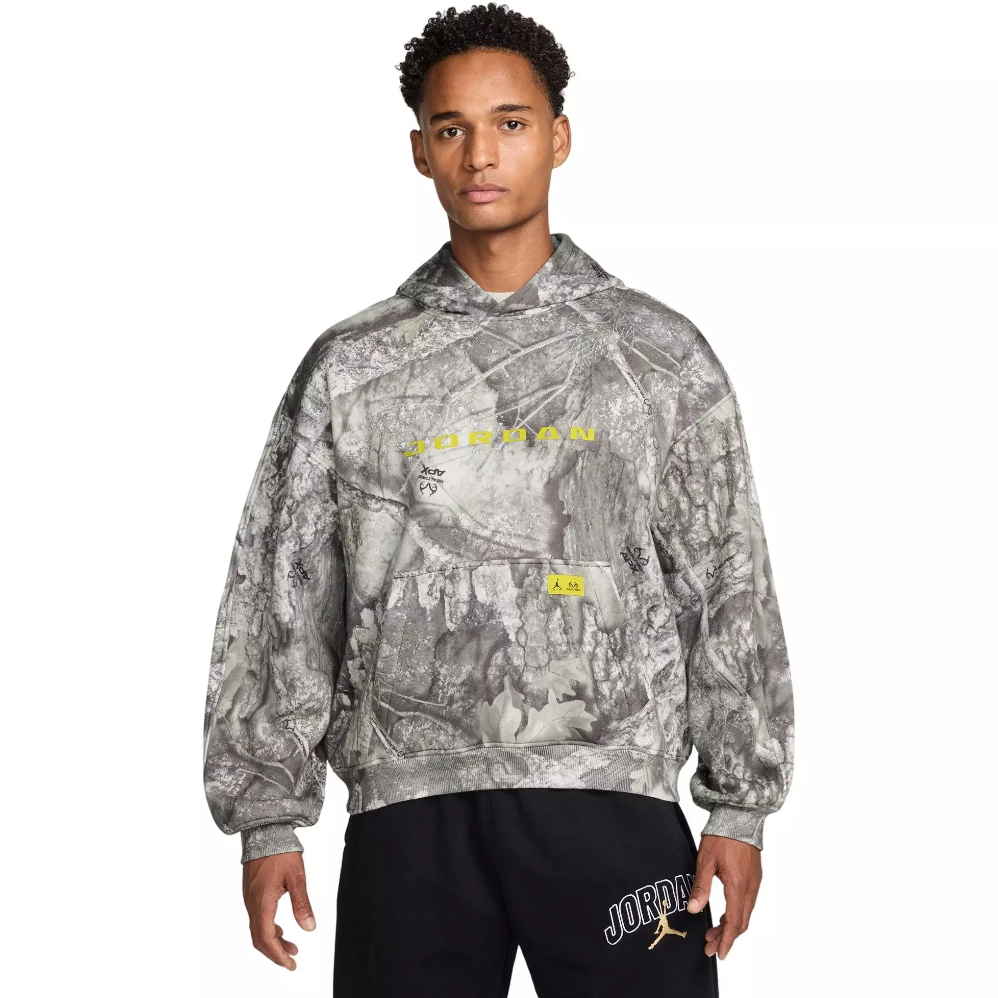 Jordan Men's Brooklyn Fleece Realtree Pullover Hoodie-Brown - BROWN