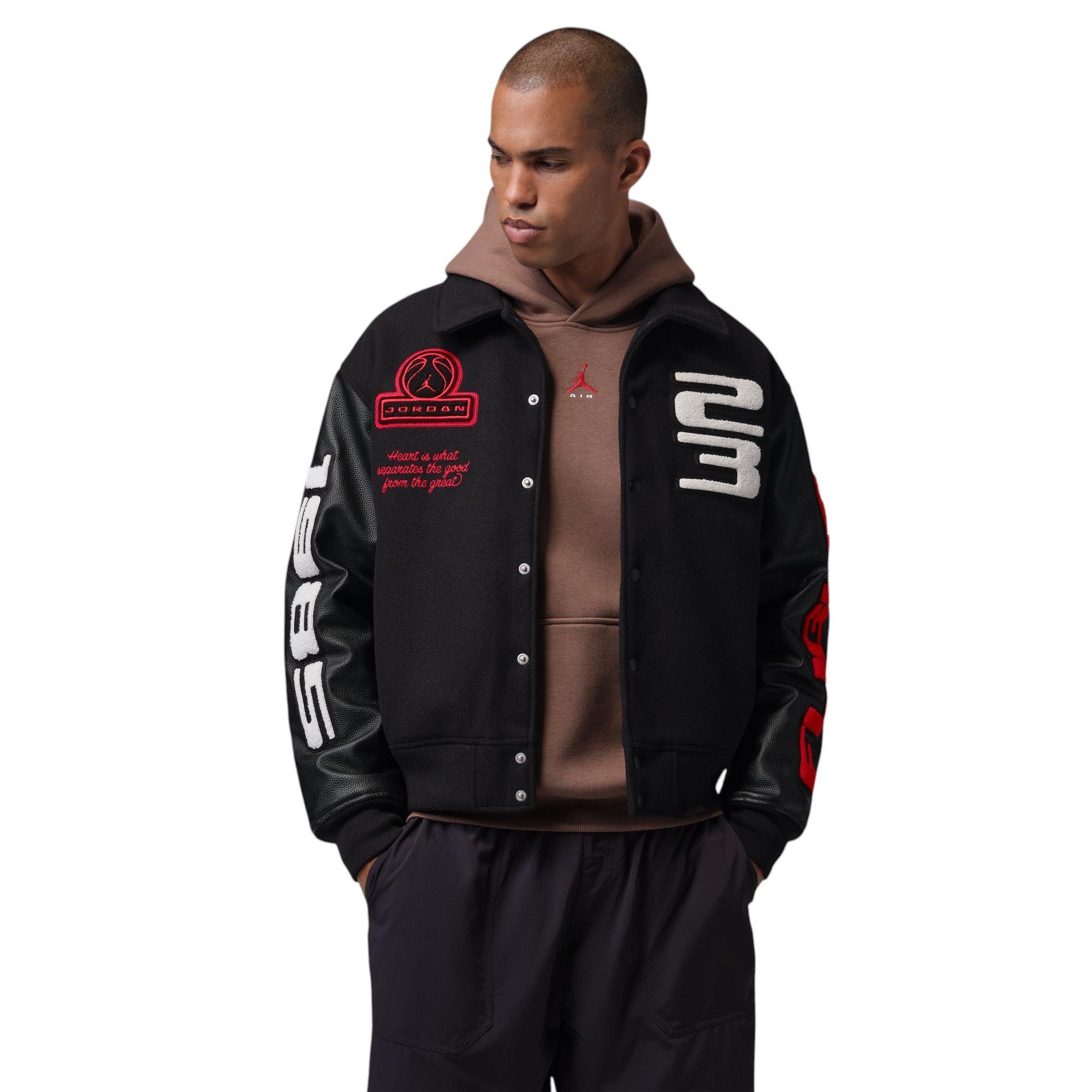 Jordan Men's Flight Varsity Jacket - Red/Black - RED/BLACK