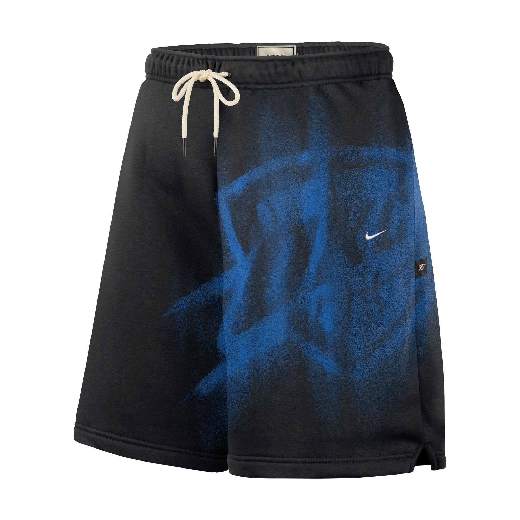 Nike Oklahoma City Thunder Standard Issue Icon "Black/Blue" Men's Fleece Basketball Shorts - BLACK/BLUE