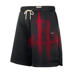 Nike Houston Rockets Standard Issue Icon "Black/Red" Men's Fleece Basketball Shorts - BLACK/RED