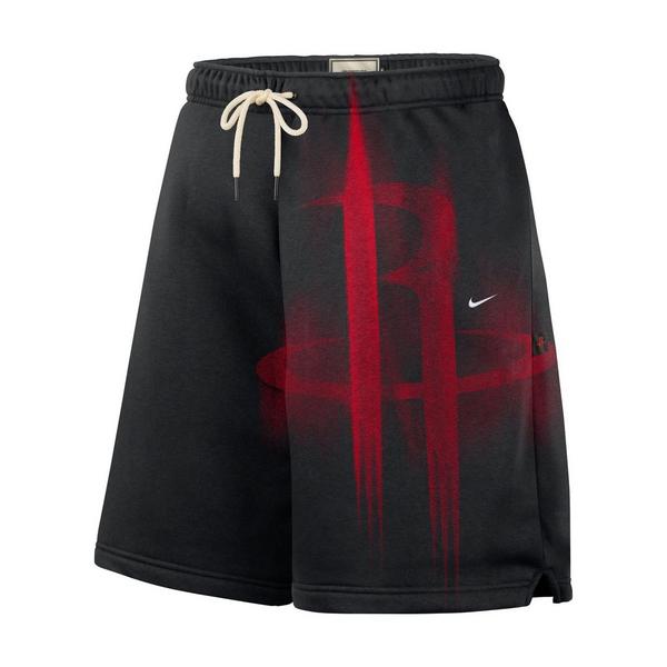 Nike Houston Rockets Standard Issue Icon "Black/Red" Men's Fleece Basketball Shorts - BLACK/RED