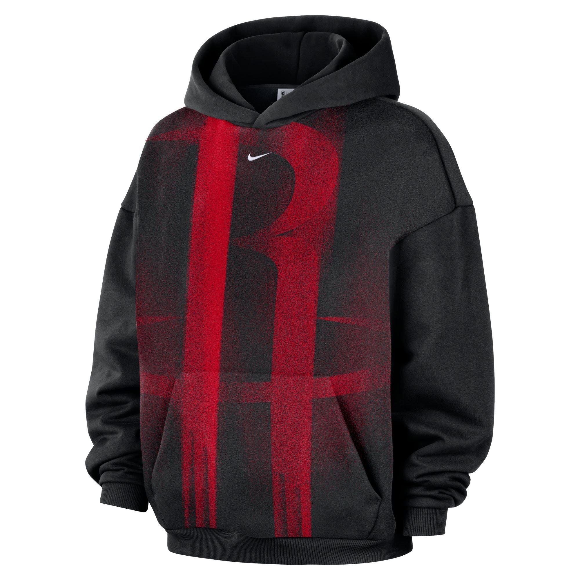 Nike Houston Rockets Standard Issue Icon "Black/Red" Men's Fleece Basketball Hoodie - BLACK/RED